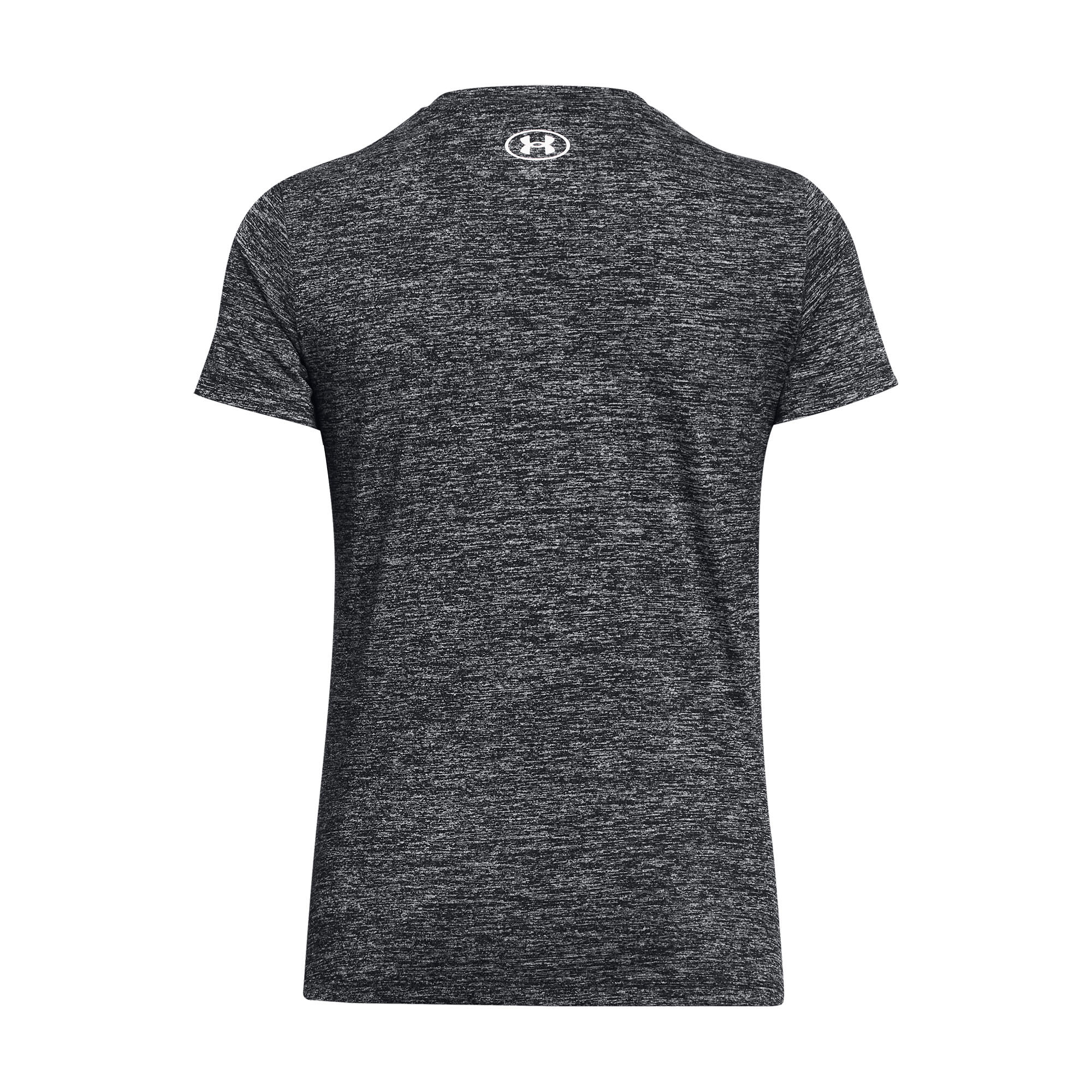 Dames-T-shirt met V-hals UA Tech™ Twist zwart 4/4