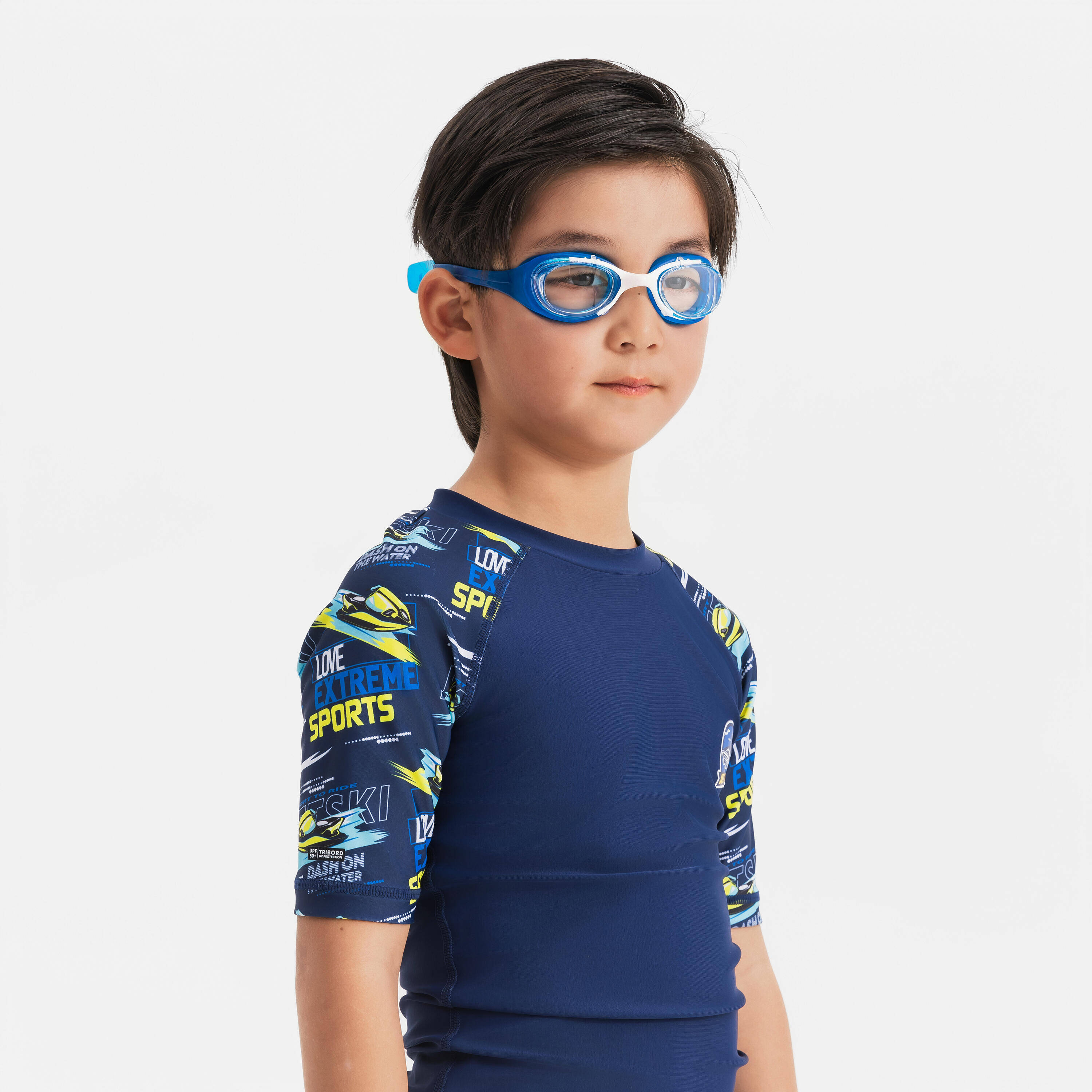 Kids' Swimming Goggles Xbase Clear Lenses Adjustable & Comfortable Blue White -  4