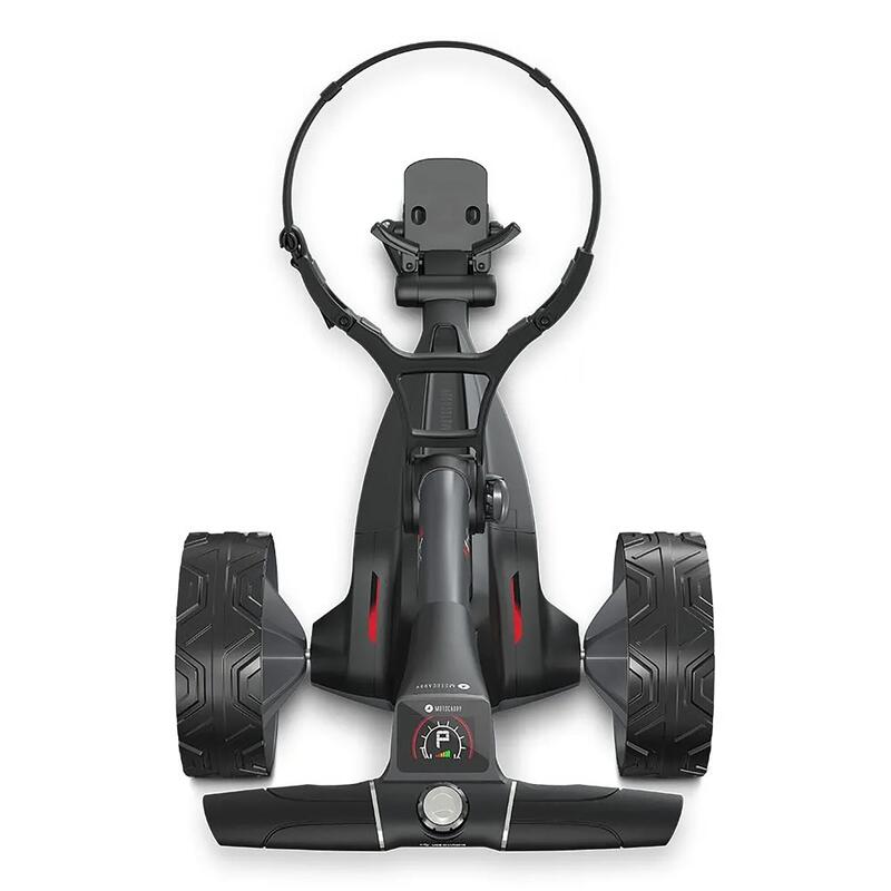Cărucior electric golf Motocaddy M1 DHC + suport umbrelă + suport cartonașe scor