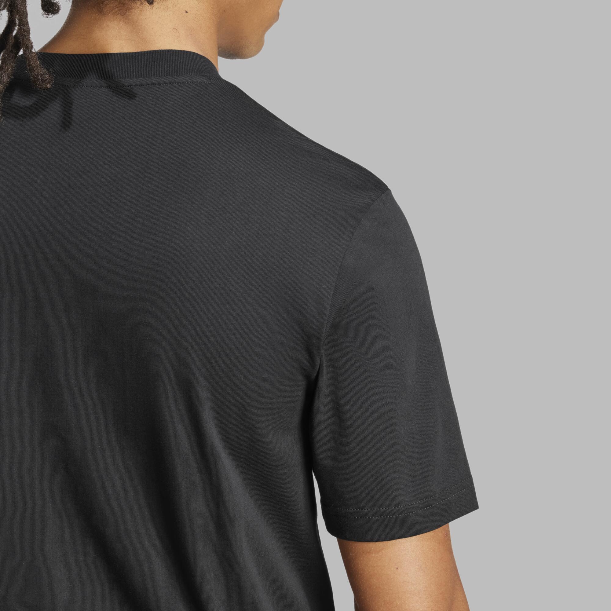 Fitness T-shirt voor heren katoen zwart 5/6