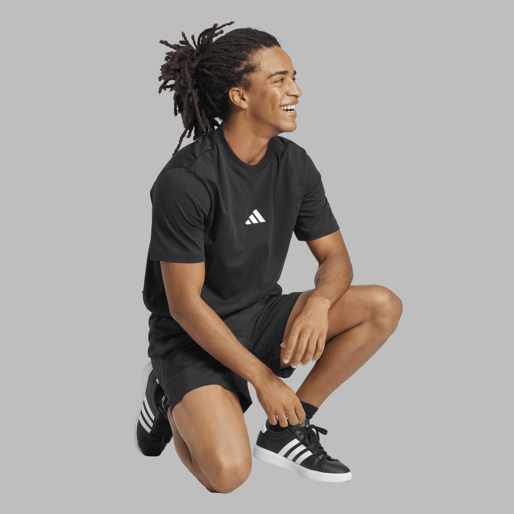 Fitness T-shirt voor heren katoen zwart 3/6