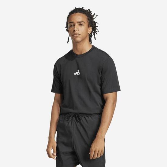 T-shirt nera ADIDAS uomo palestra regular fit cotone