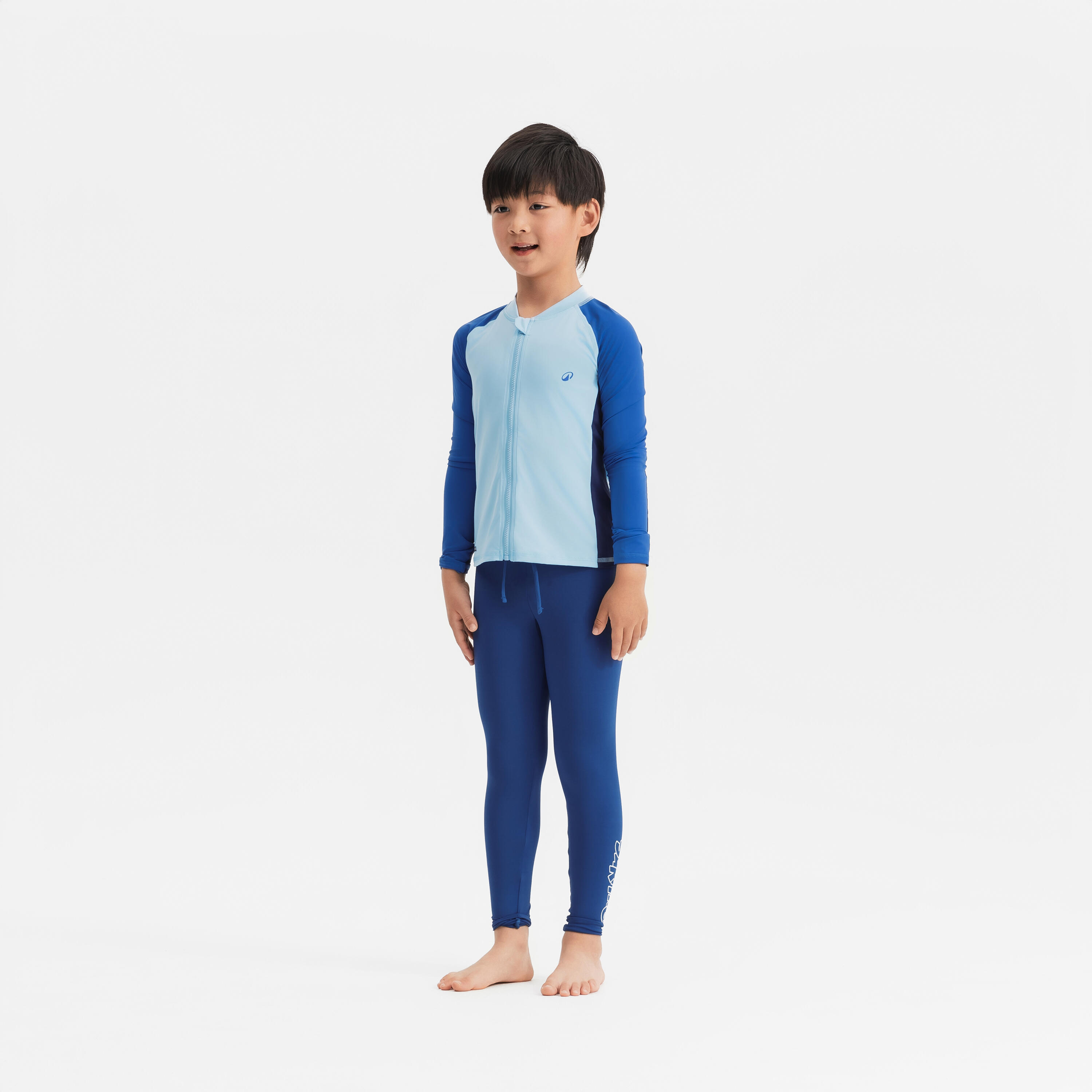 Top de surf anti-UV con cierre azul para niños 500 5/10