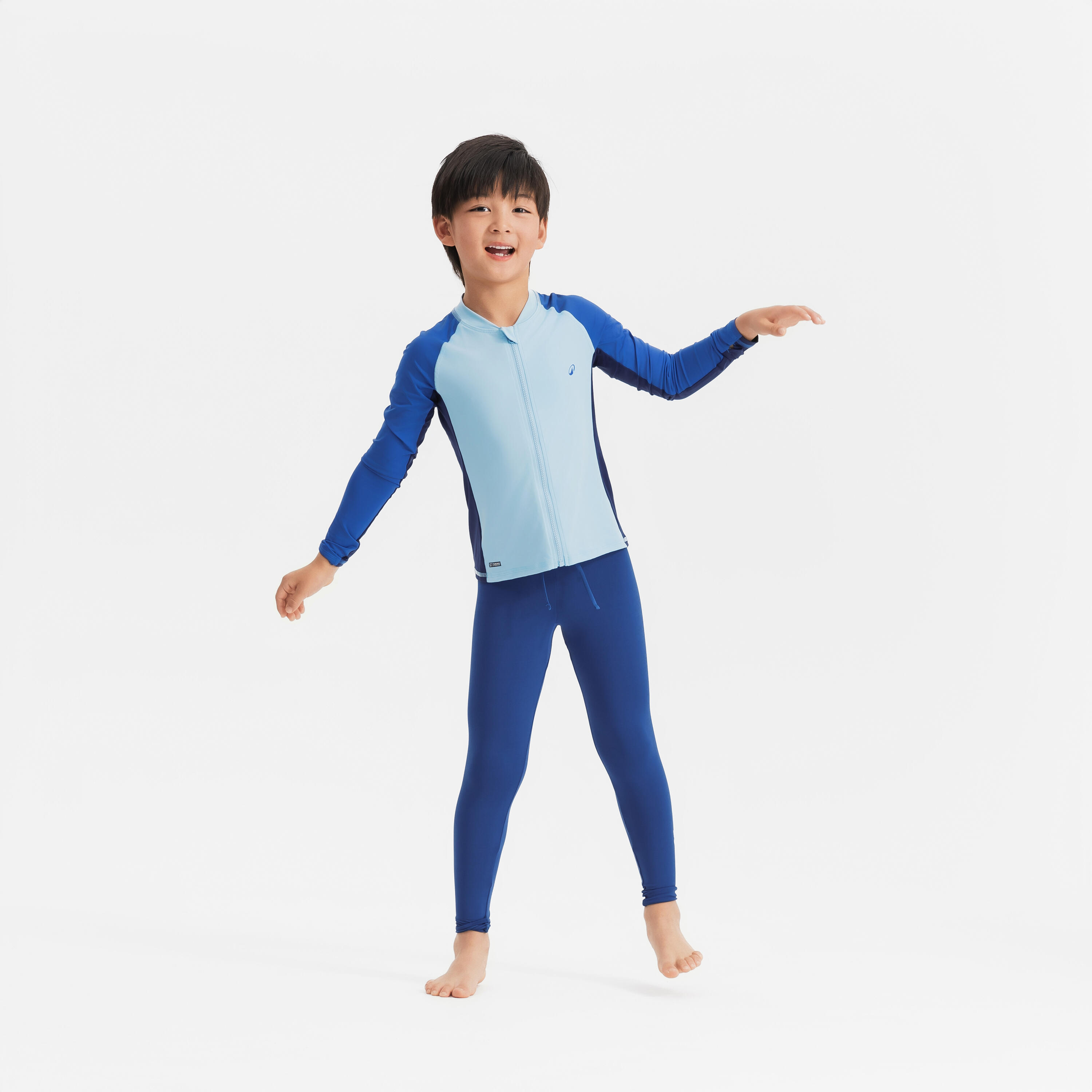 Top de surf anti-UV con cierre azul para niños 500 6/10