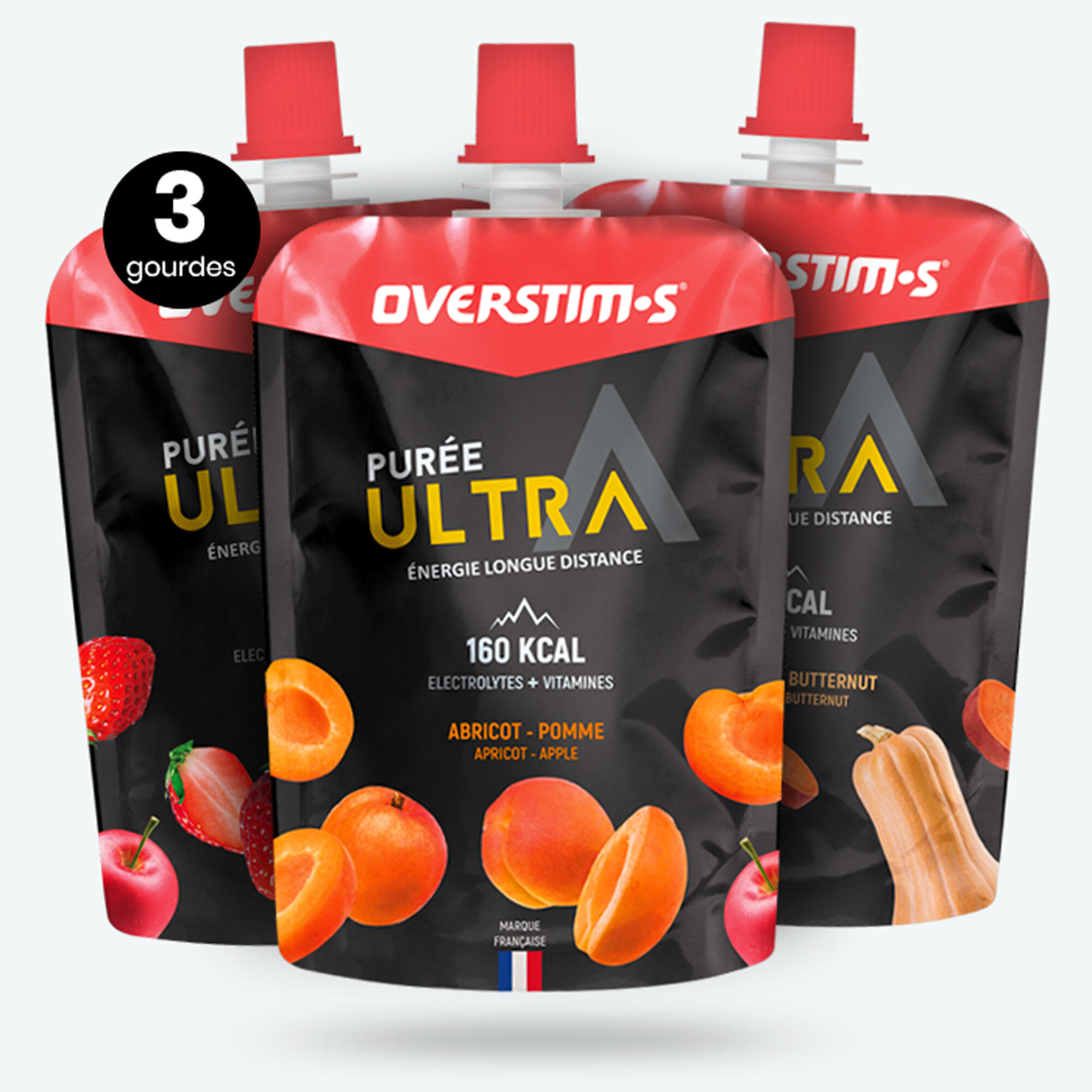 OVERSTIM.S Mistura de puré energético, Ultra 3 x 90g
