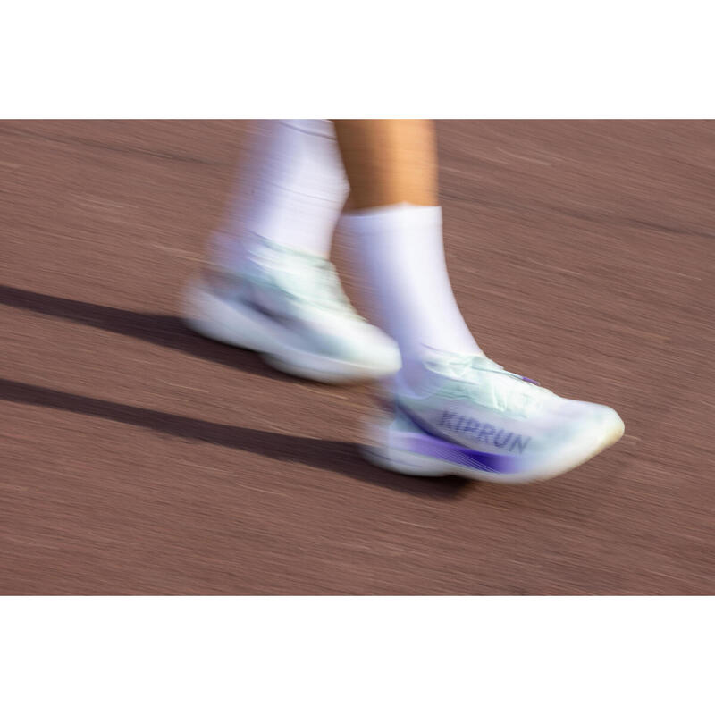 Chaussures de running avec plaque Carbone Femme - Kiprun KD900X.2 Vert Violet