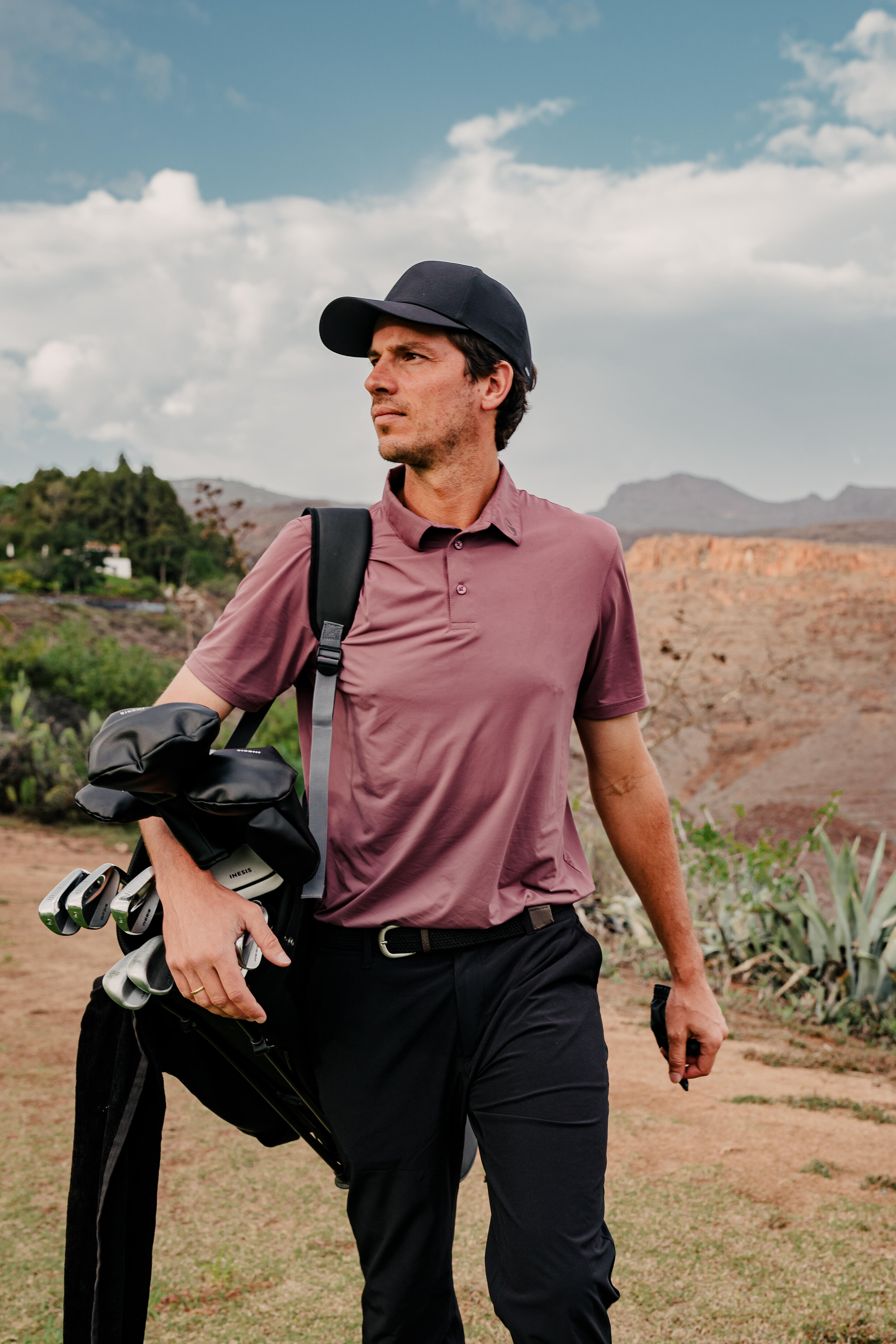 Men’s Synthetic and Breathable Short-Sleeved Golf Polo, WW 900 - INESIS