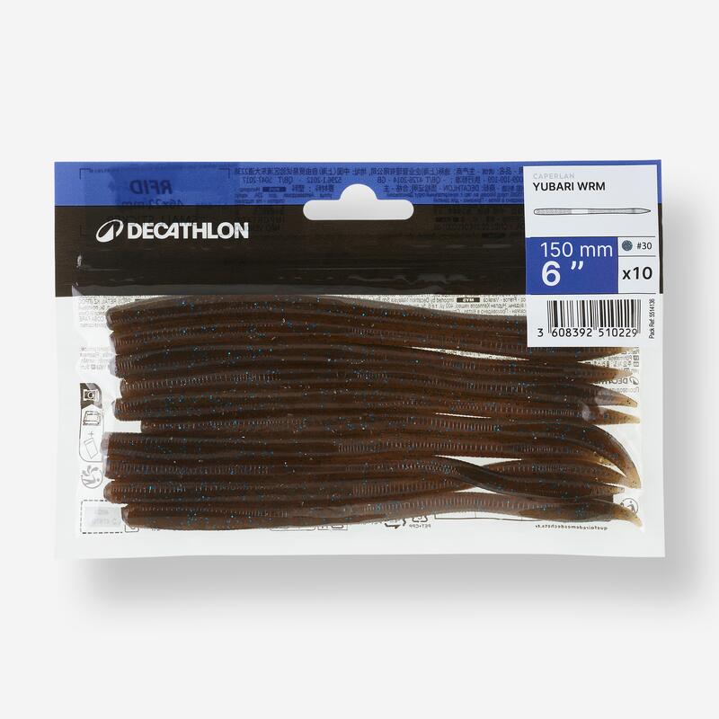 NĂLUCĂ FLEXIBILĂ YUBARI FINESSE WORM GREENPUMPKIN BLUE PESCUIT BIBAN -set de 10