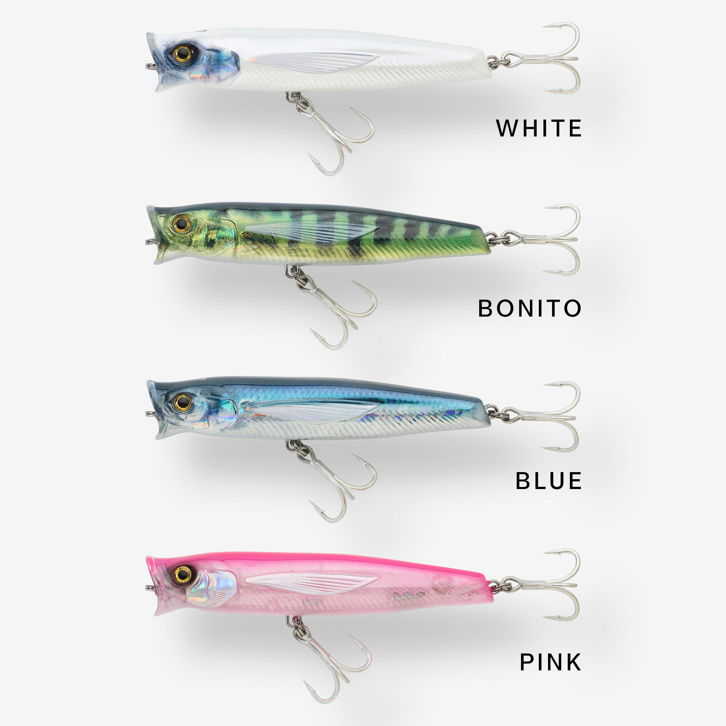 Popper surface sea fishing lure EXOFLY POP 12 cm Blue 3/4
