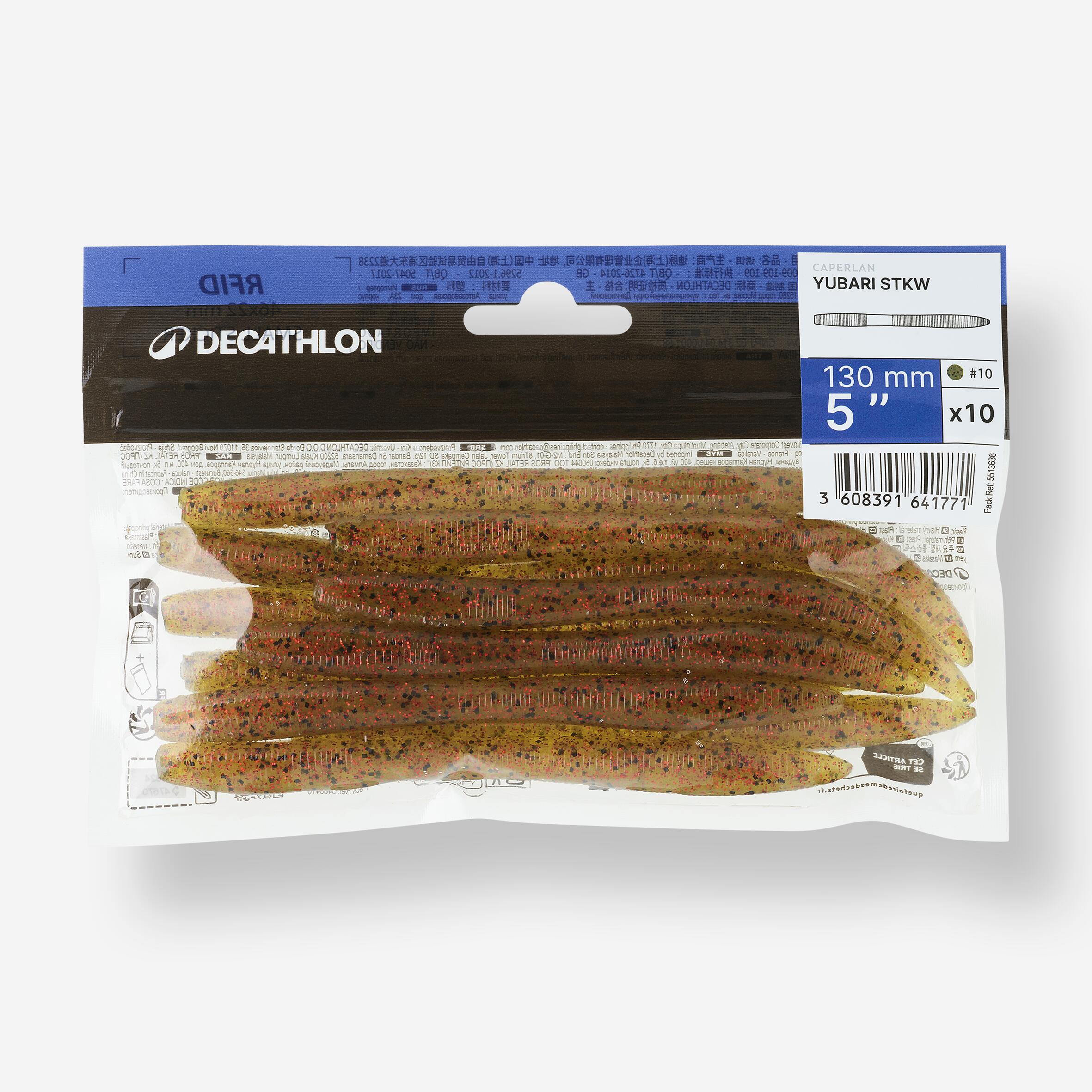AMOSTRA FLEXÍVEL DE PESCA DO ACHIGÃ YUBARI STICK BAIT WORM WATERMELON RED (x 10) 4/6