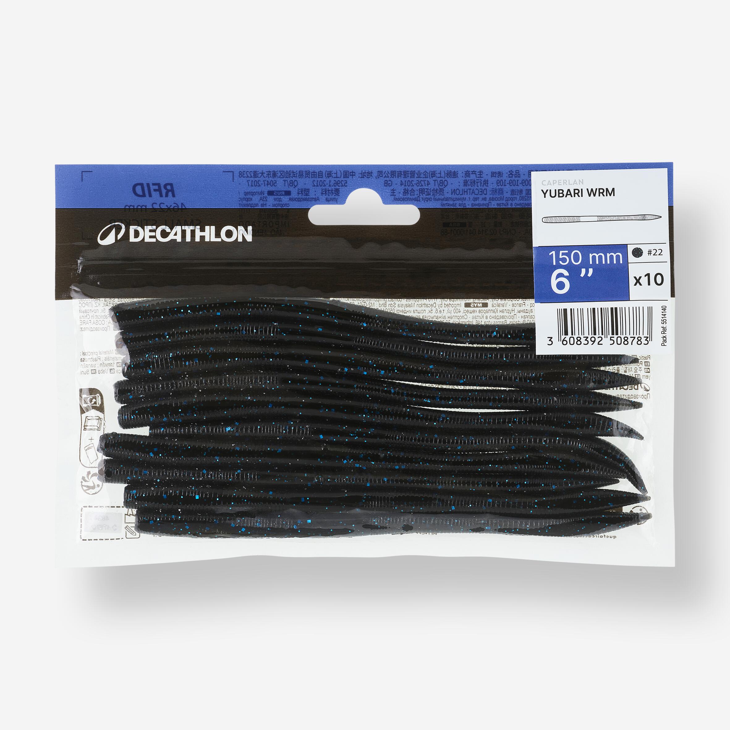 AMOSTRA FLEXÍVEL DE PESCA DO ACHIGÃ YUBARI FINESSE WORM BLACK & BLUE (x 10) 4/7