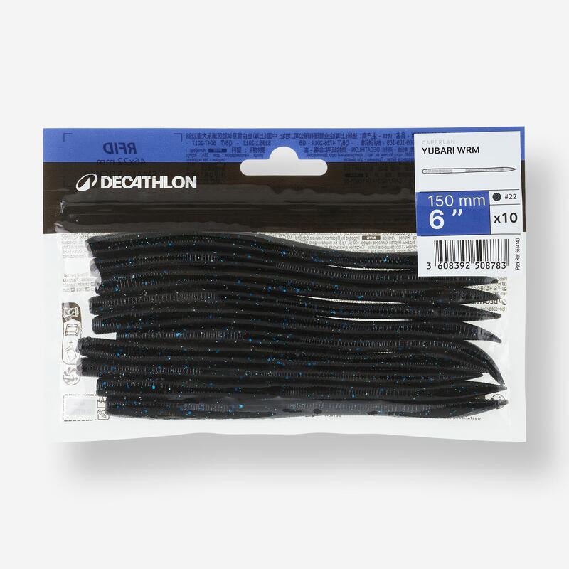 NĂLUCĂ FLEXIBILĂ YUBARI FINESSE WORM BLACK & BLUE PESCUIT BIBAN - set de 10