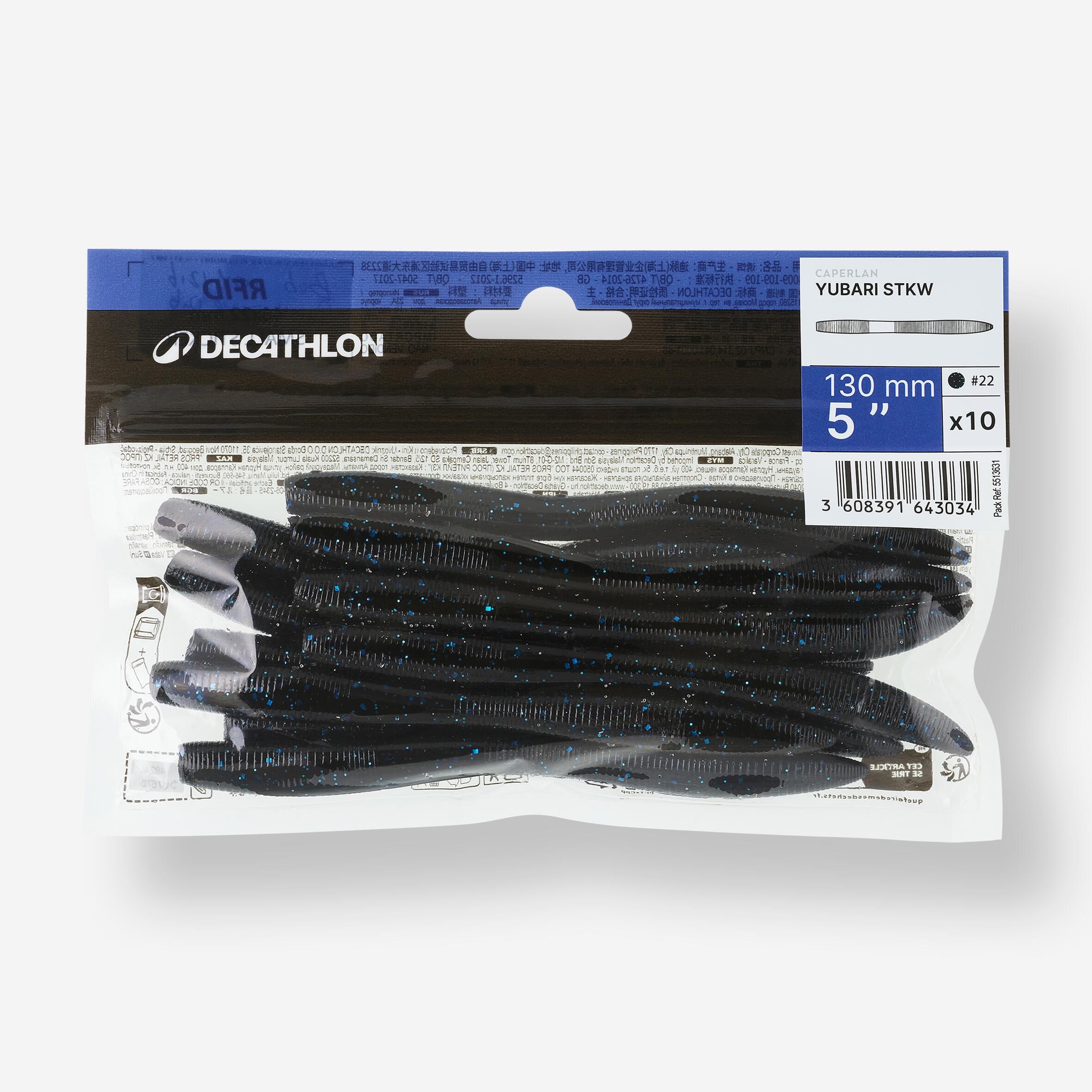 Leurre souple Yubari Stick Bait Worm – paquet de 10 noir/bleu - CAPERLAN