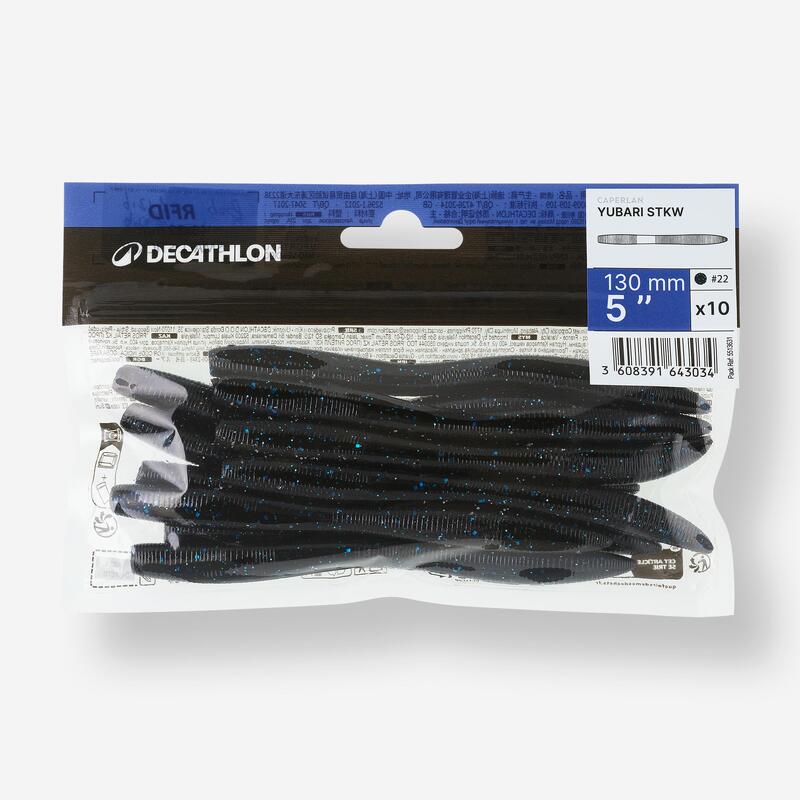 Měkká nástraha Yubari Stick Bait Worm Black & Blue 10 ks