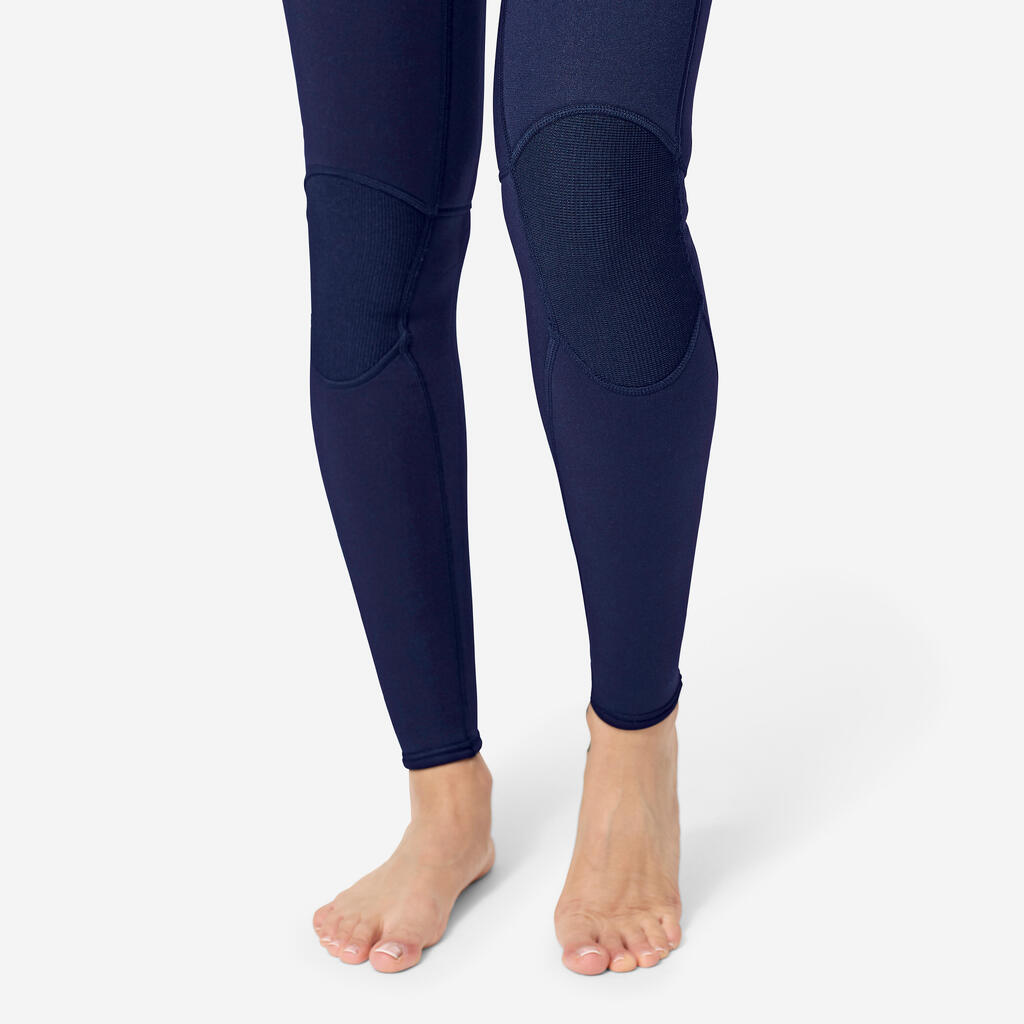 Women’s surfing back zip 4/3 mm neoprene wetsuit - Prologue blue pink