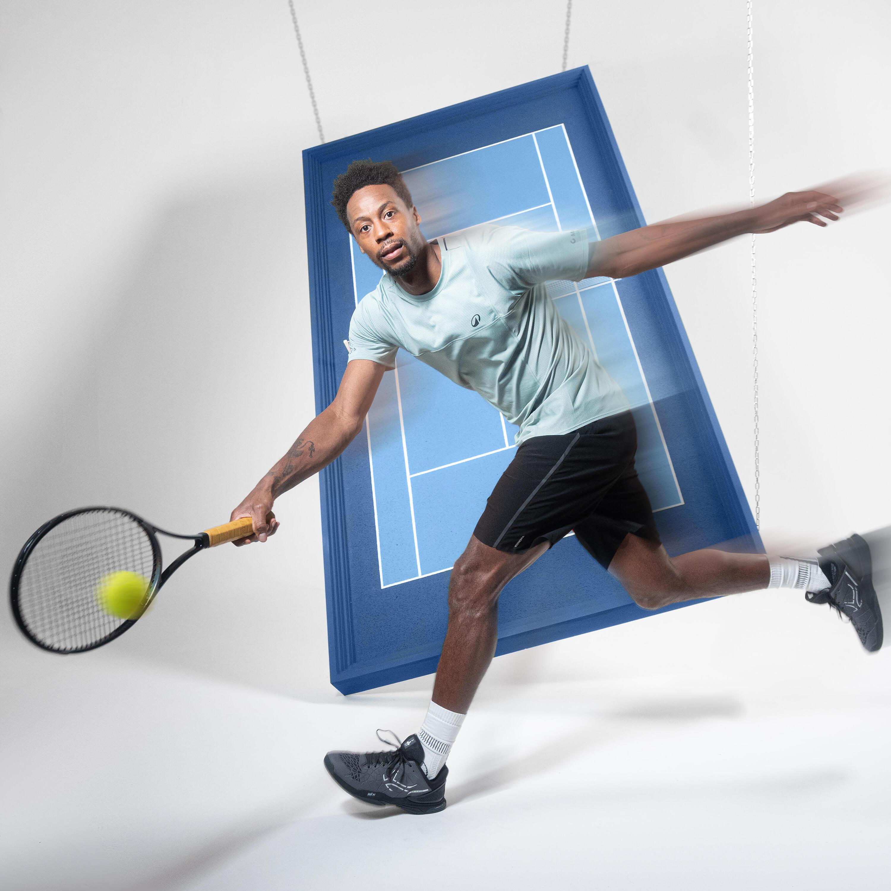 Men's Breathable Tennis Shorts Dry+ Gaël Monfils - Black 21/27