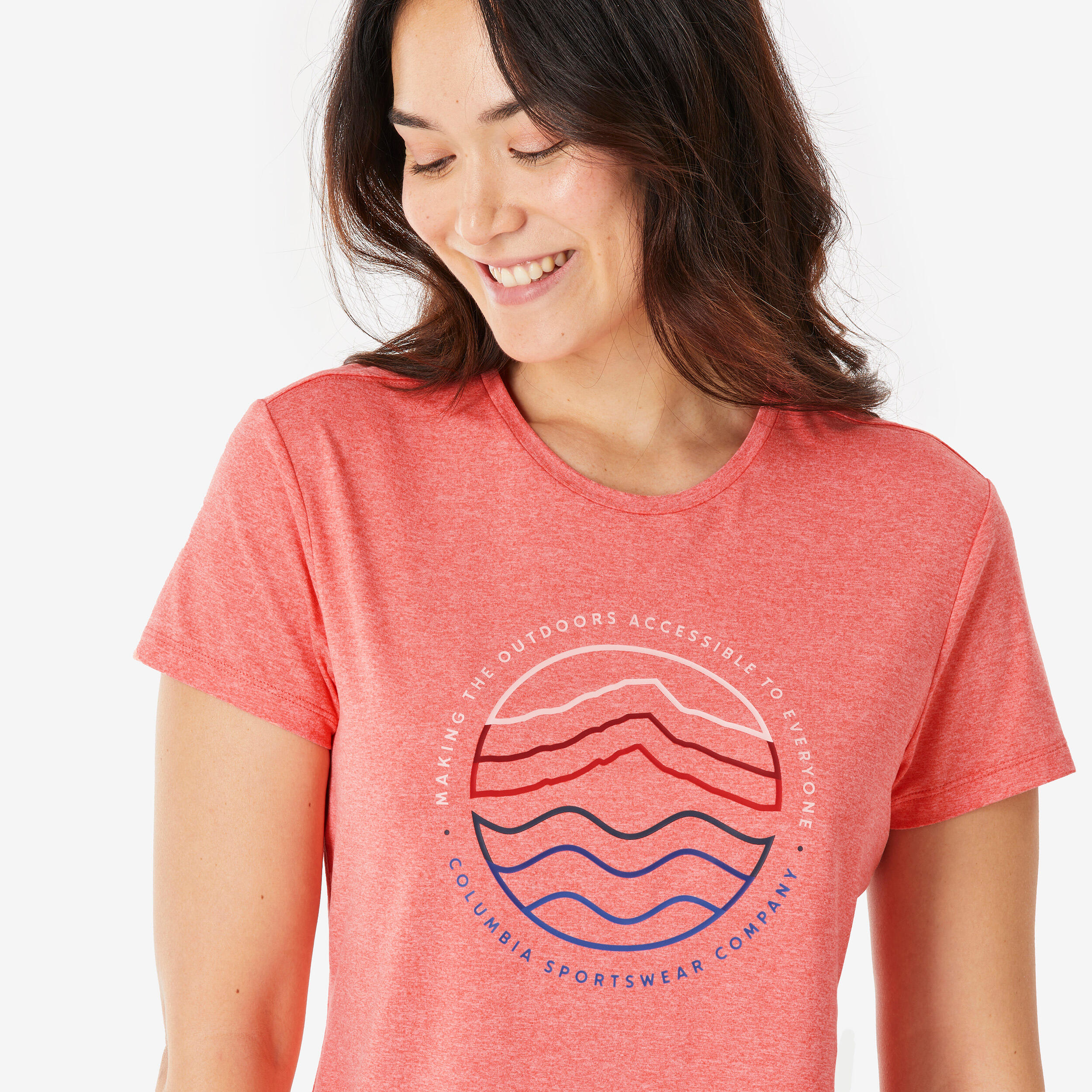 Camiseta de montaña y trekking manga corta Mujer Columbia Sloan Ridge 4/5