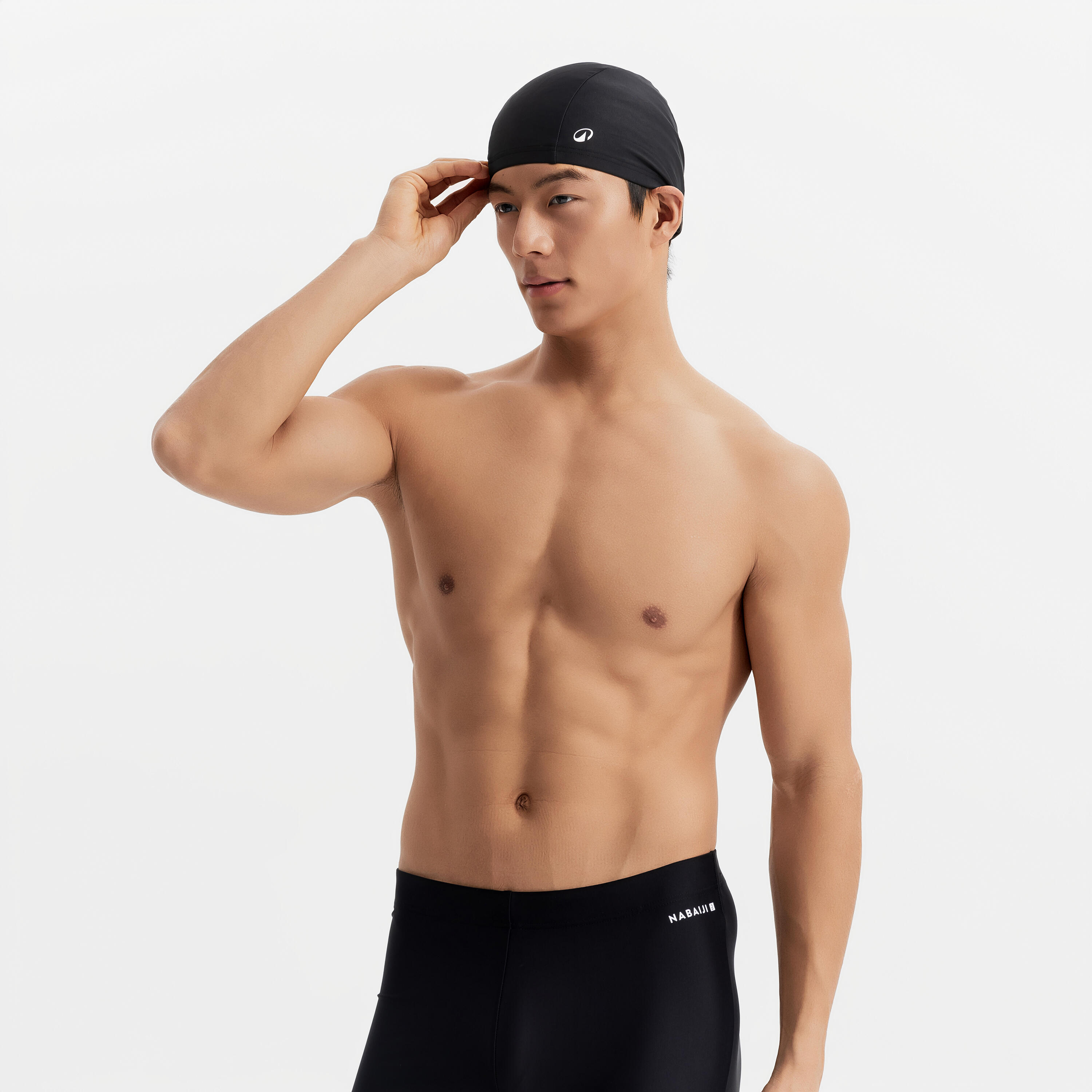 Fabric swim cap size M - black