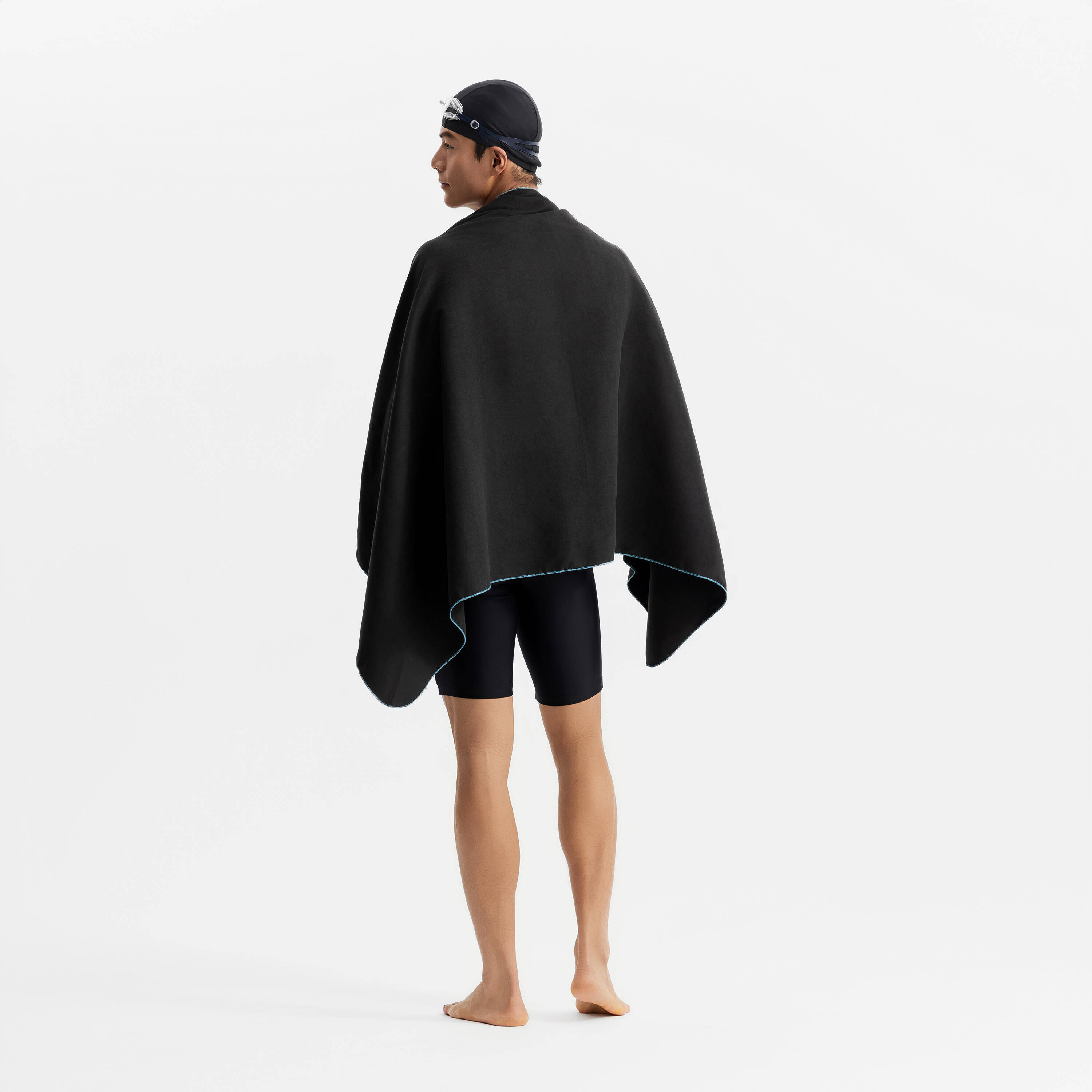 Microfibre towel size L 80 x 130 cm - black -  5