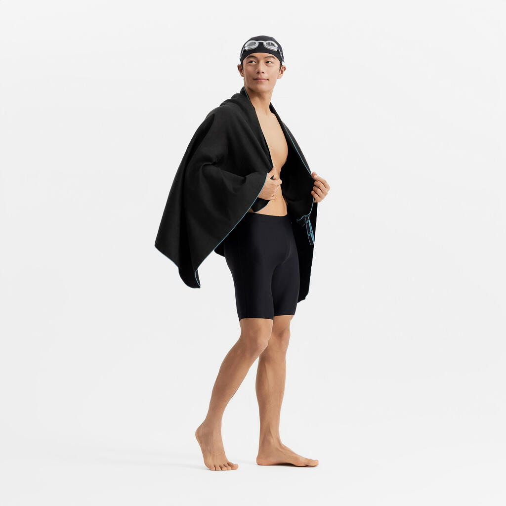 מגבת מיקרופייבר, מידה L,‏ גודל 80X130 ס"מ - שחור