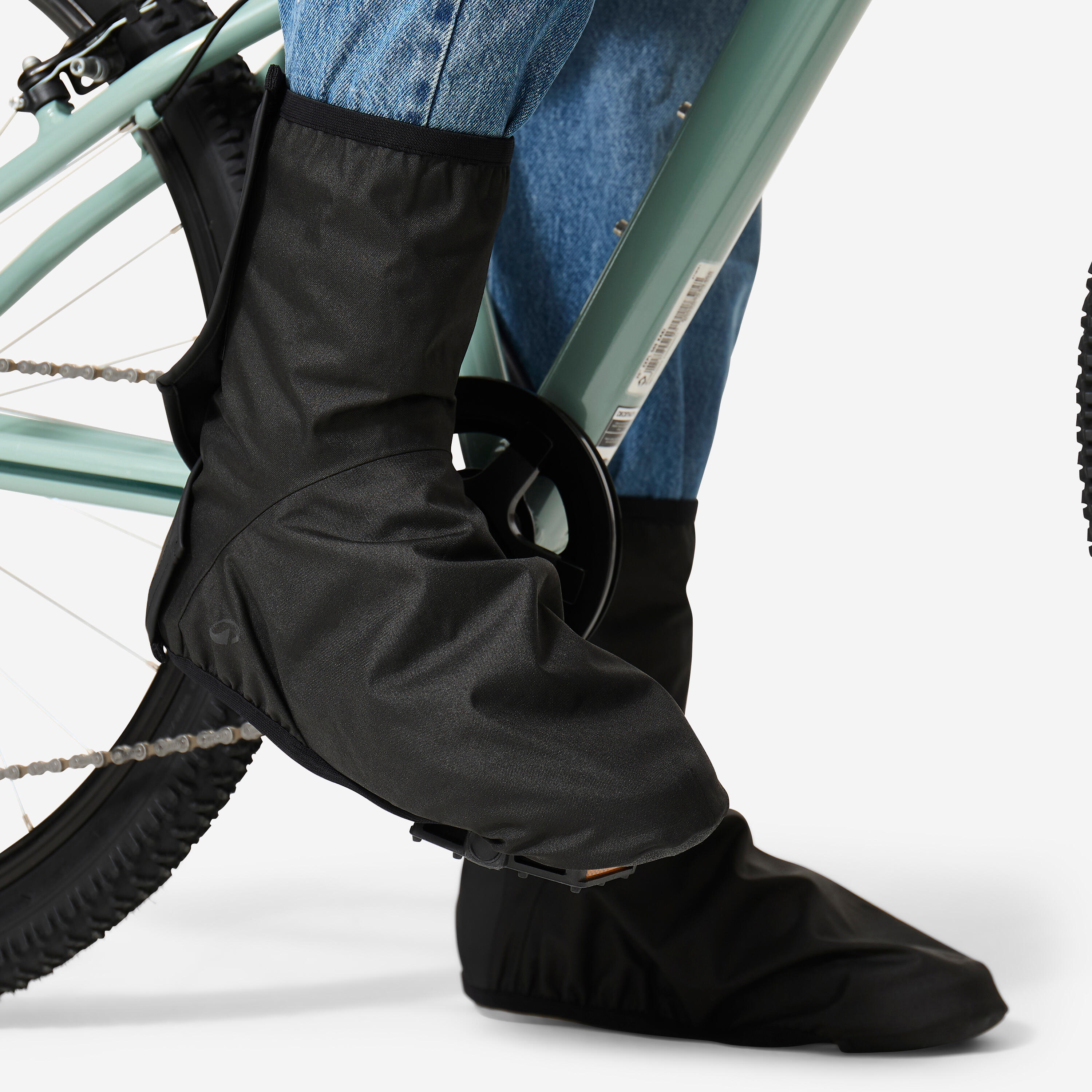 Cubrecalzado Ciclismo Urbano 900 Negro Impermeable 4/4