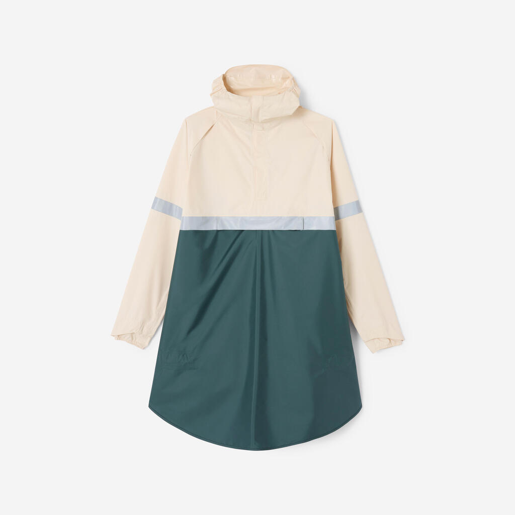 540 Visibility City Cycling Rain Poncho-Khaki/Beige
