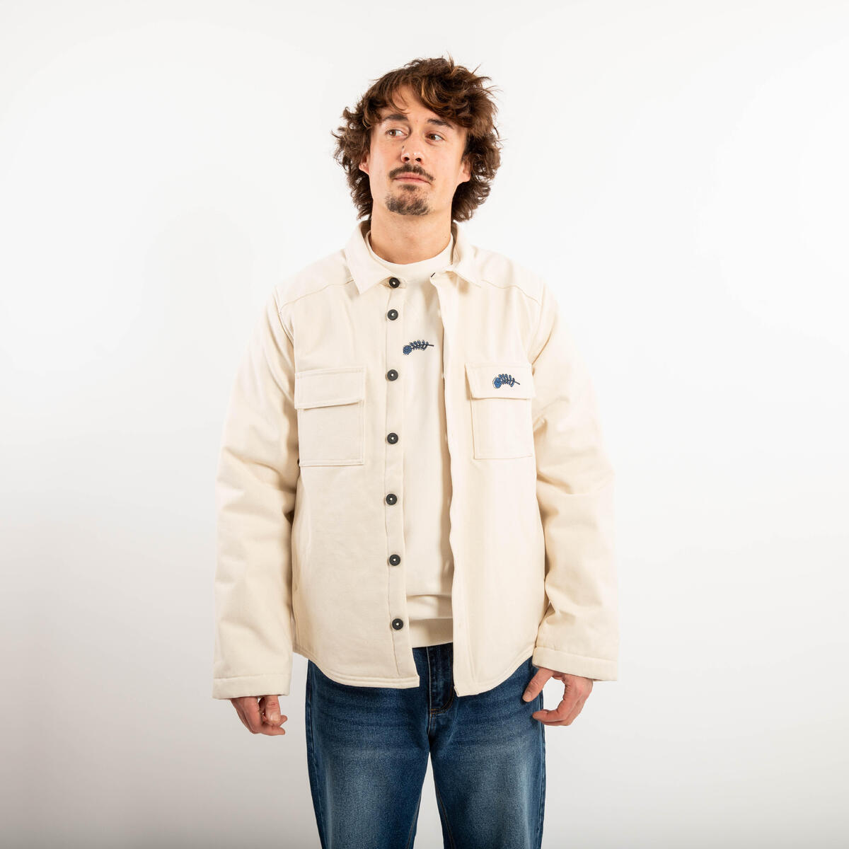 Veste chaude de skateboard collection roos zwetsloot beige, non teintee