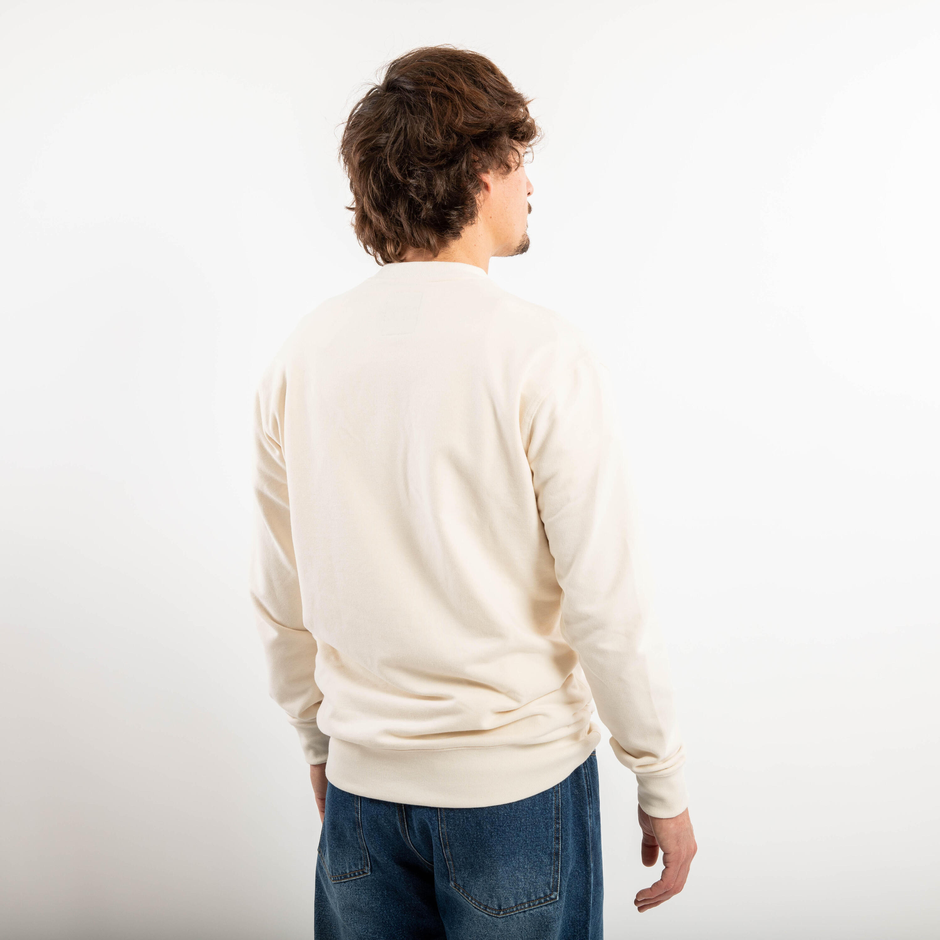 SUDADERA DE CUELLO REDONDO DE SKATEBOARD COLECCIÓN ROOS ZWETSLOOT BEIGE, SIN TEÑIR 9/9