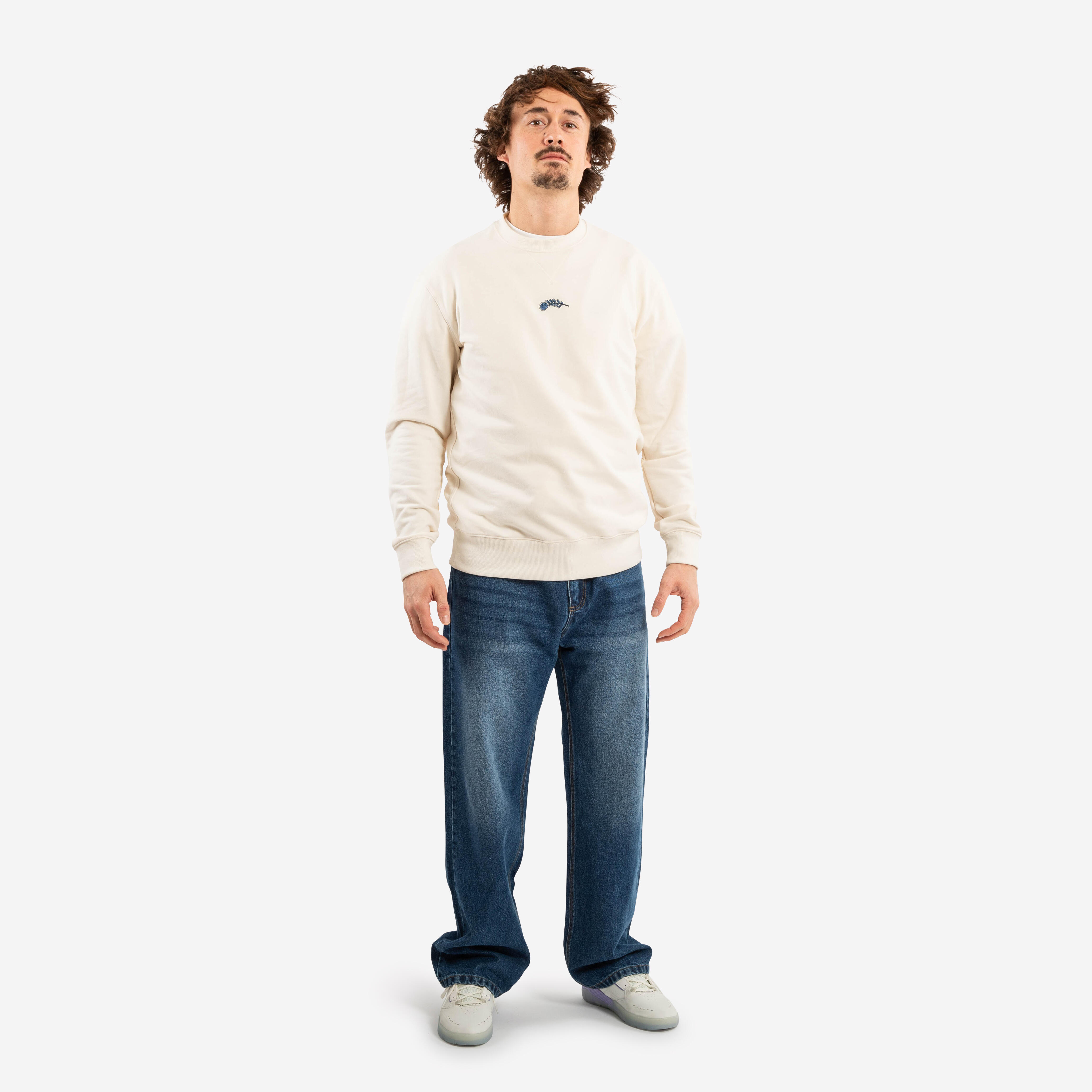 PULOVER CREW DE SKATEBOARD COLECȚIA ROOS ZWETSLOOT BEJ NEVOPSIT