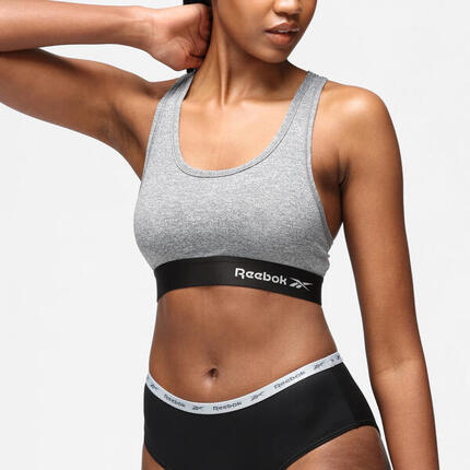 Brassière de fitness maintien modéré femme, grise