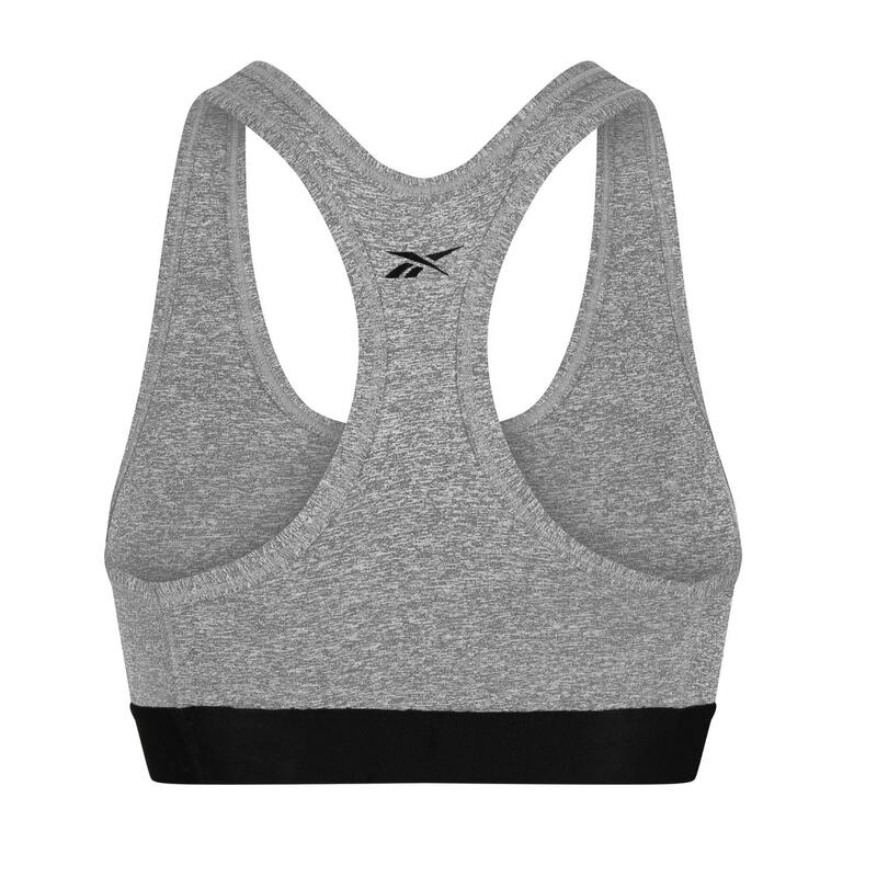 Top de Fitness Suporte Médio Mulher Cinzento