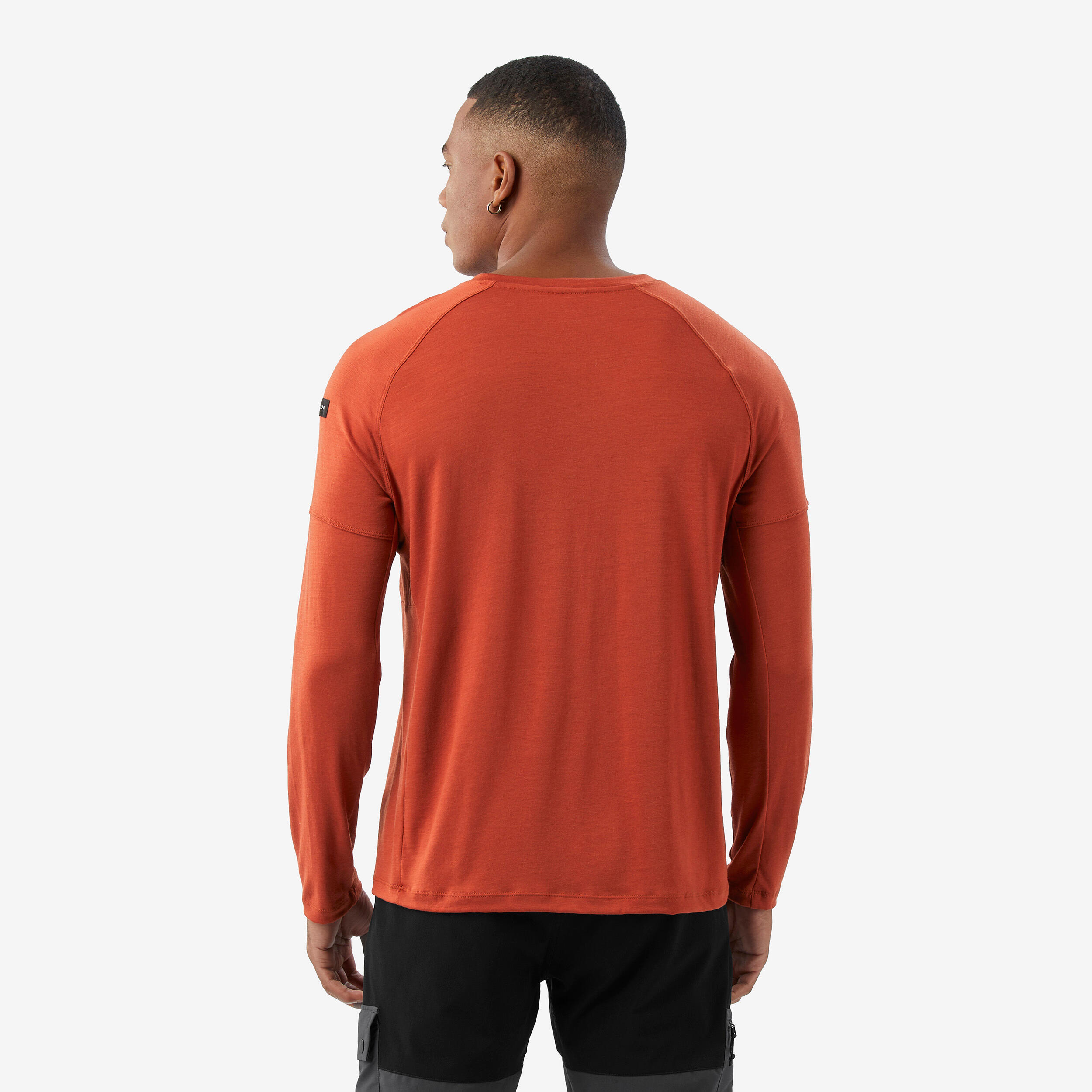 Camisola em lã de merino resistente, homem Merino Resist castanho 4/7