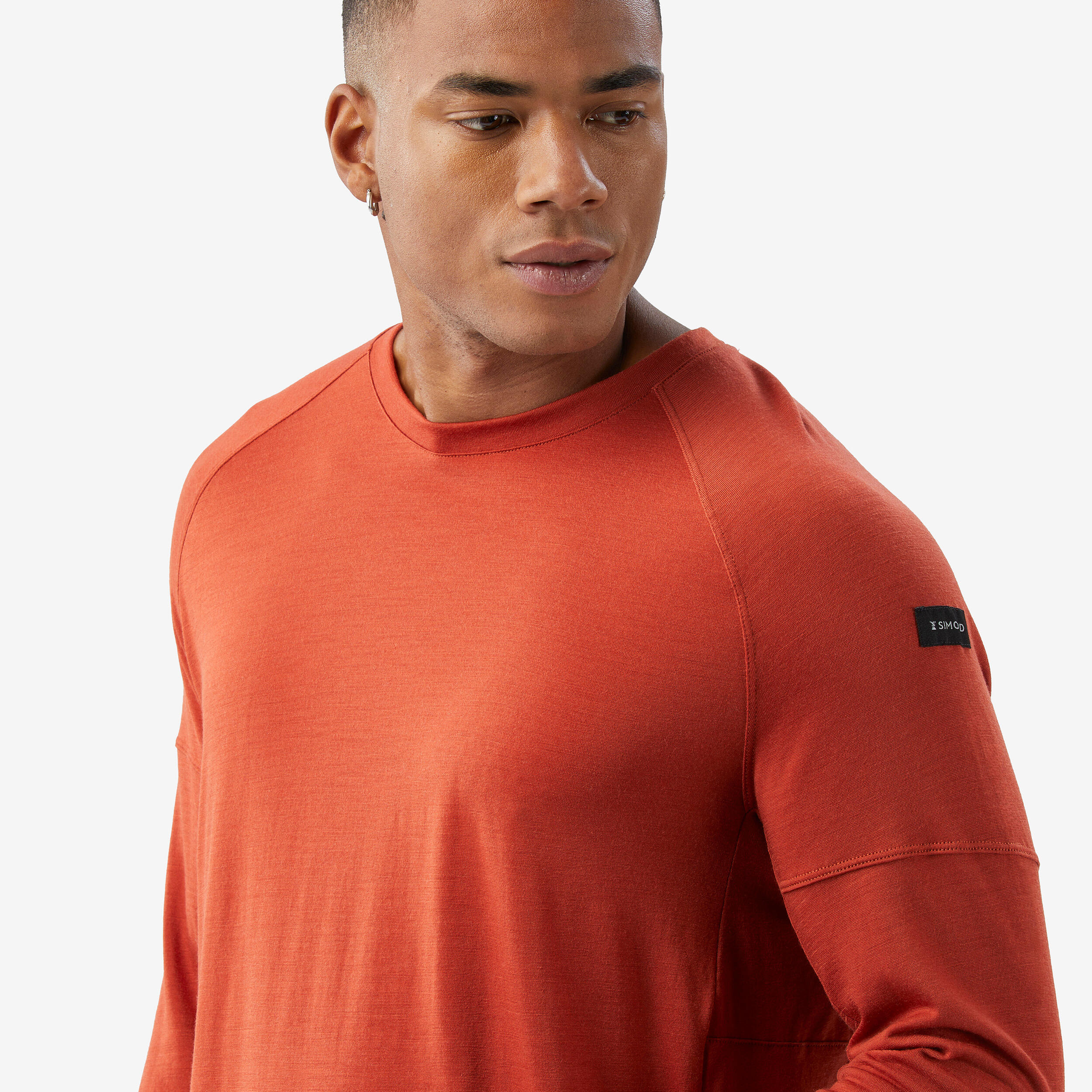 Camisola em lã de merino resistente, homem Merino Resist castanho 3/7