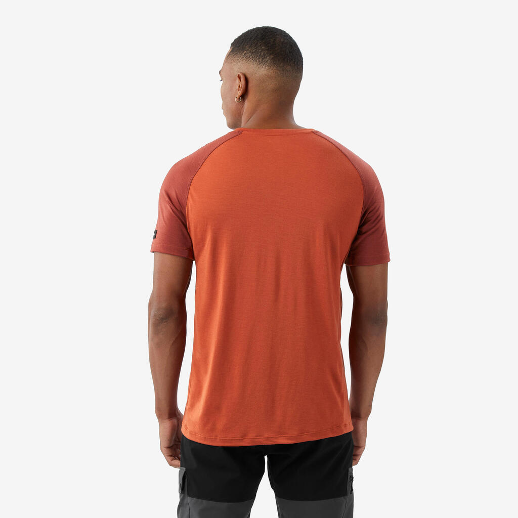 Majica kratkih rukava od merino vune muška - kaki