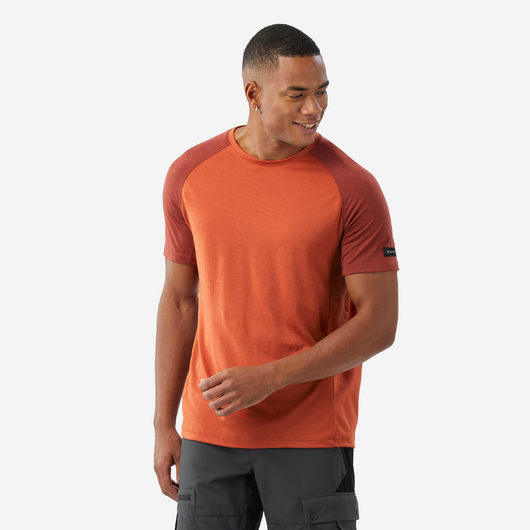 T-shirt manches courtes en laine mérinos homme, Merino Resist marron