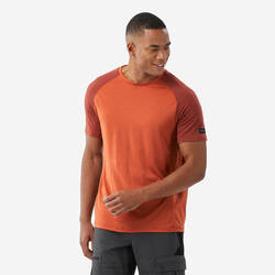 Men's Merino wool short-sleeved Merino wool T-shirt-brown