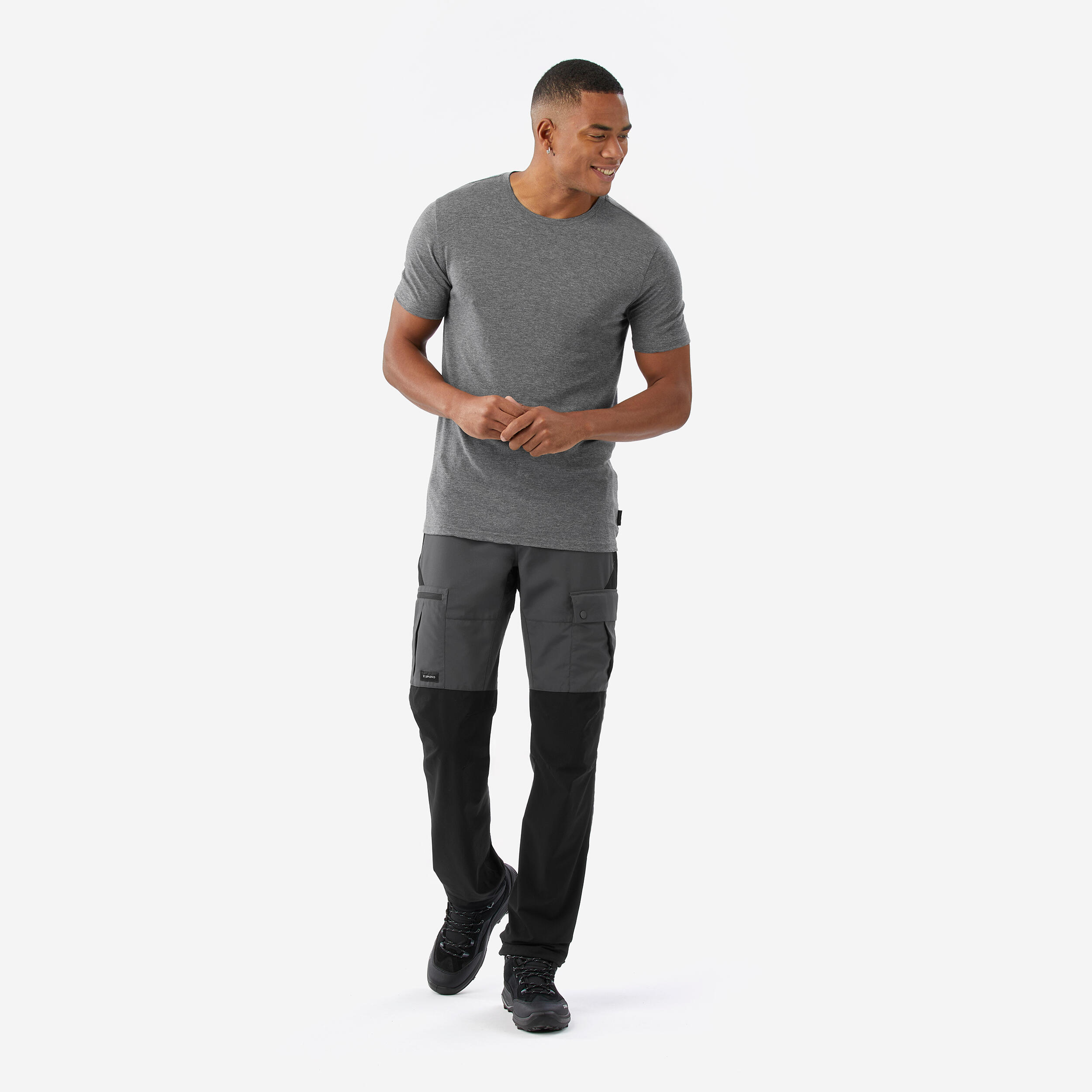 T-shirt trekking uomo MERINO FRESH grigia 2/7