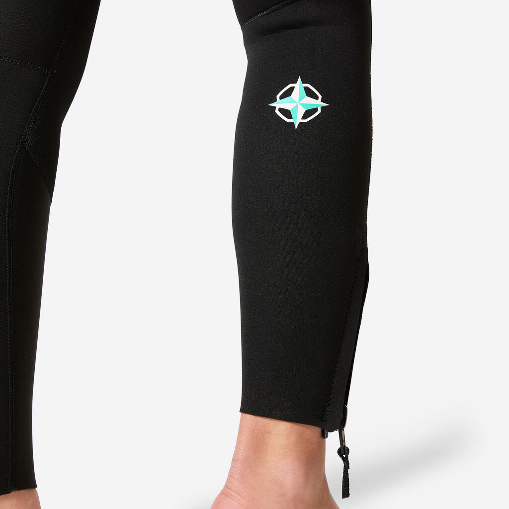 Women’s sea wading full-body wetsuit 3/2 neoprene double zip - classic
