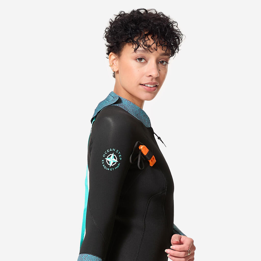 Women’s sea wading full-body wetsuit 3/2 neoprene double zip - classic