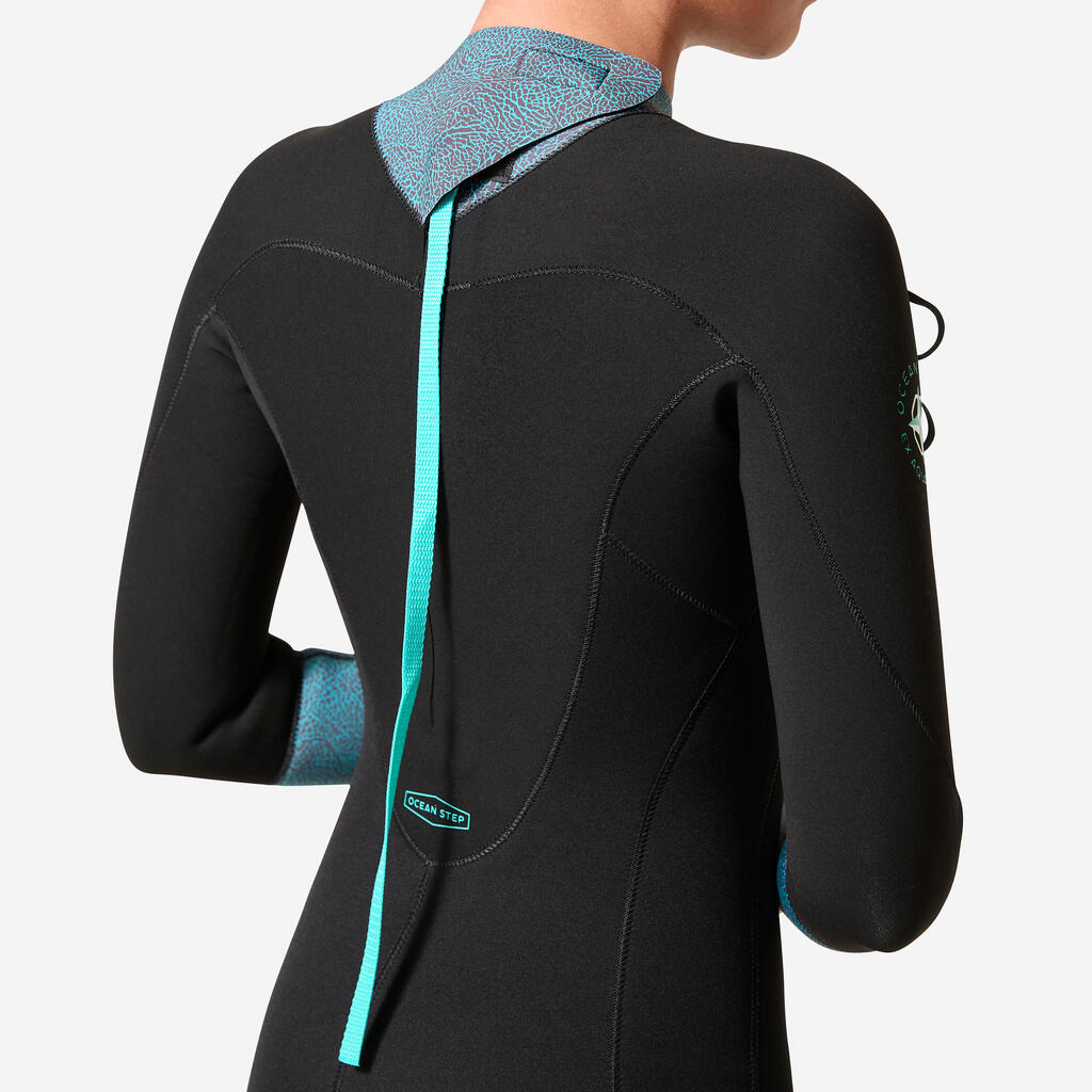 Women’s sea wading full-body wetsuit 3/2 neoprene double zip - classic