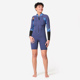 Combinaison néoprène longe-côte shorty 4/3 double zip Femme - optimizer