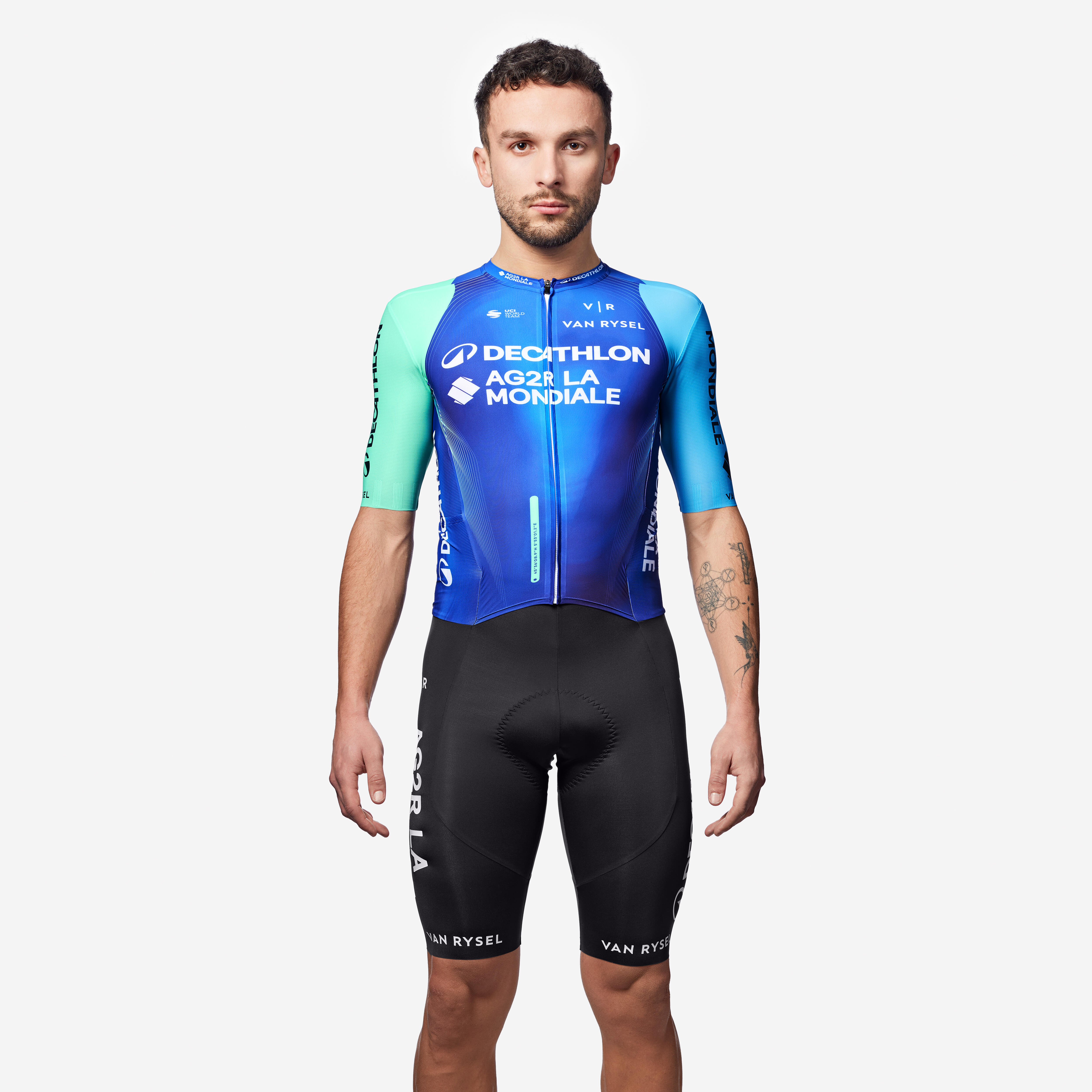 Kerékpáros egyberuha - AG2R La Mondiale Team replika Van Rysel akciós termékkép 1