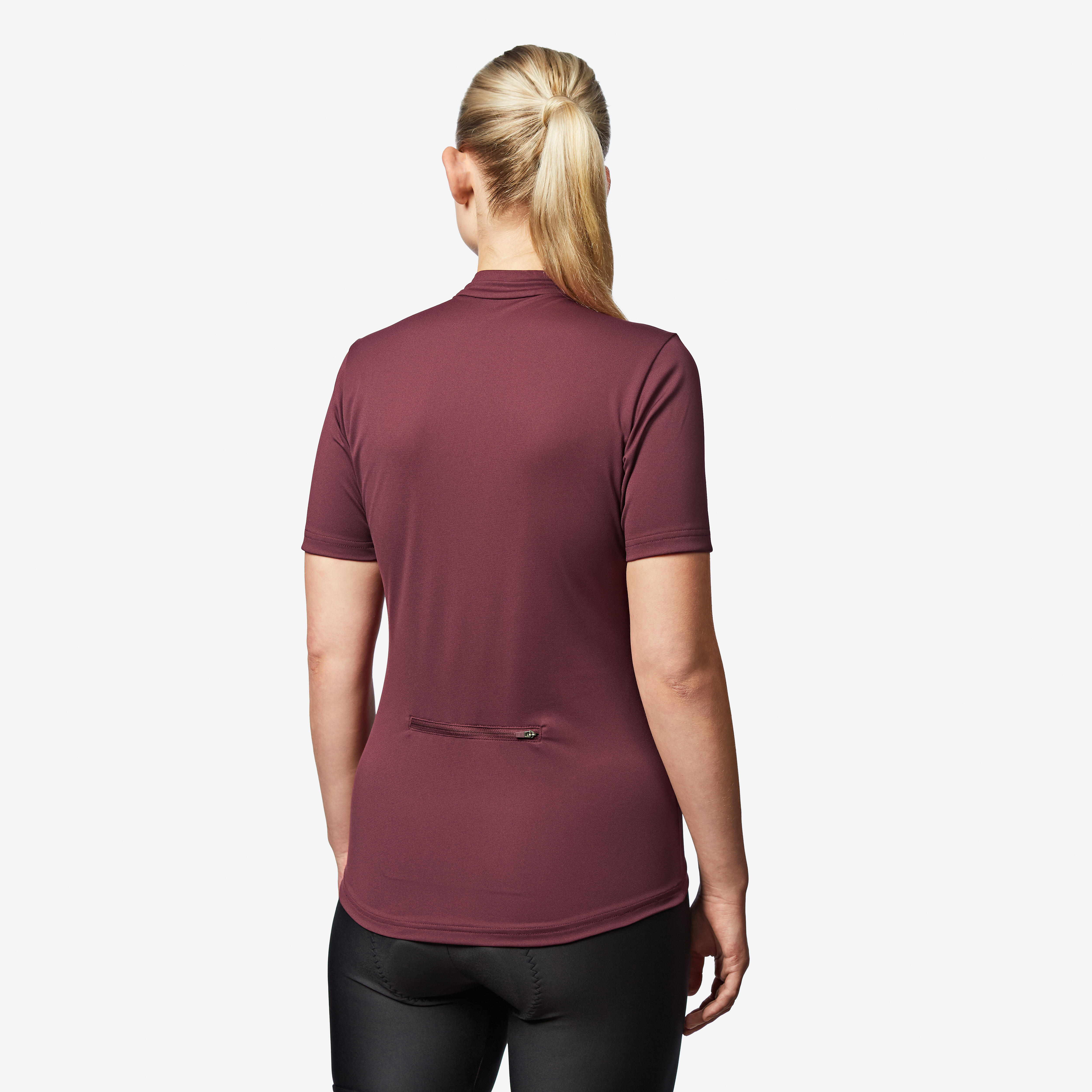Women's Short-Sleeved Cycling Jersey - RC 100 Burgundy - VAN RYSEL