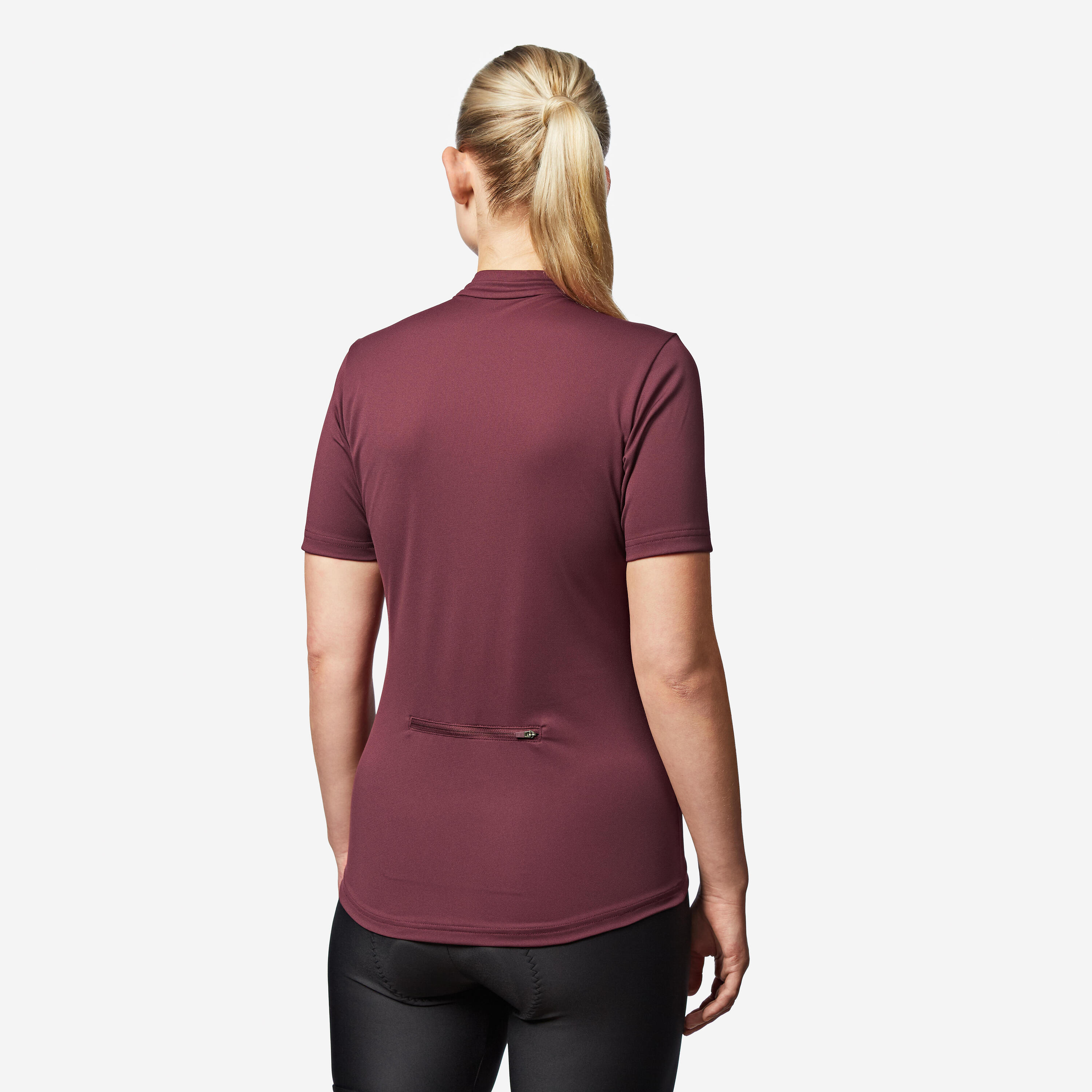 Radtrikot Rennrad kurzarm Essential Damen Rot  3/7