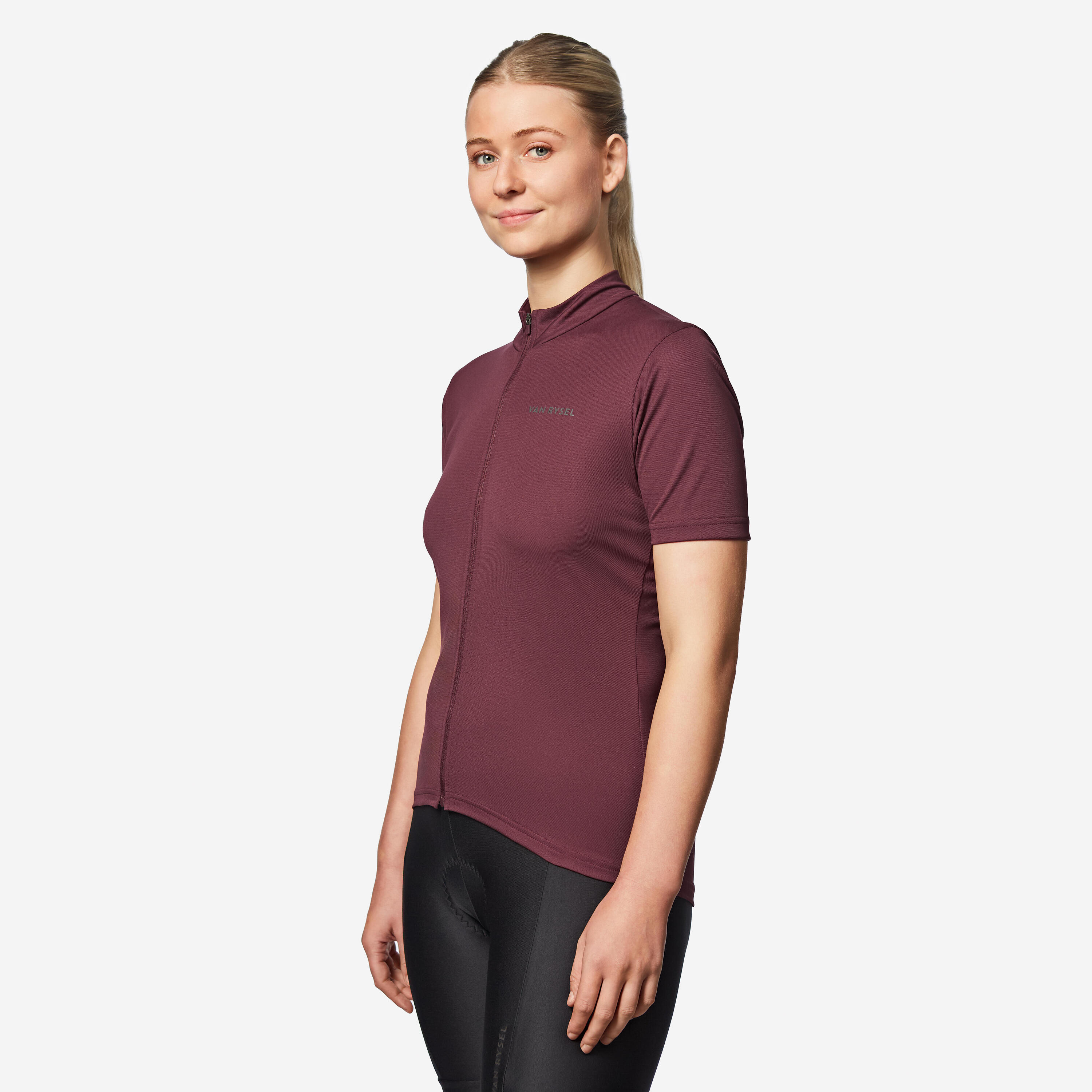 Radtrikot Rennrad kurzarm Essential Damen Rot  2/7