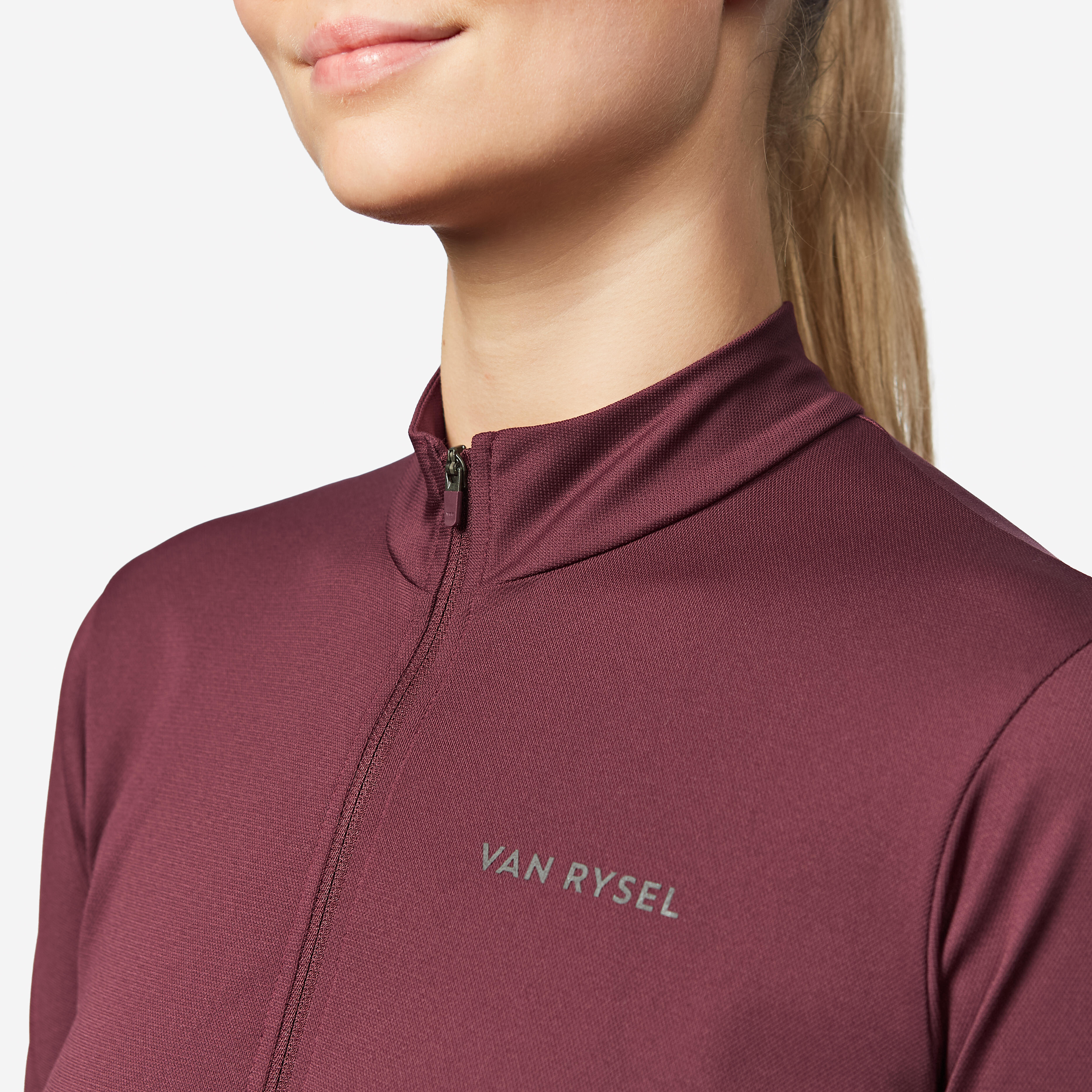 Women's Short-Sleeved Cycling Jersey - RC 100 Burgundy - VAN RYSEL