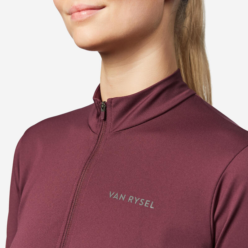 Maillot manches courtes  vélo essential femme bordeaux