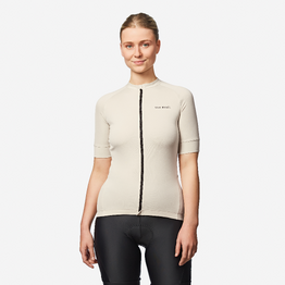 Maillot vélo route manches courtes été regular femme - beige