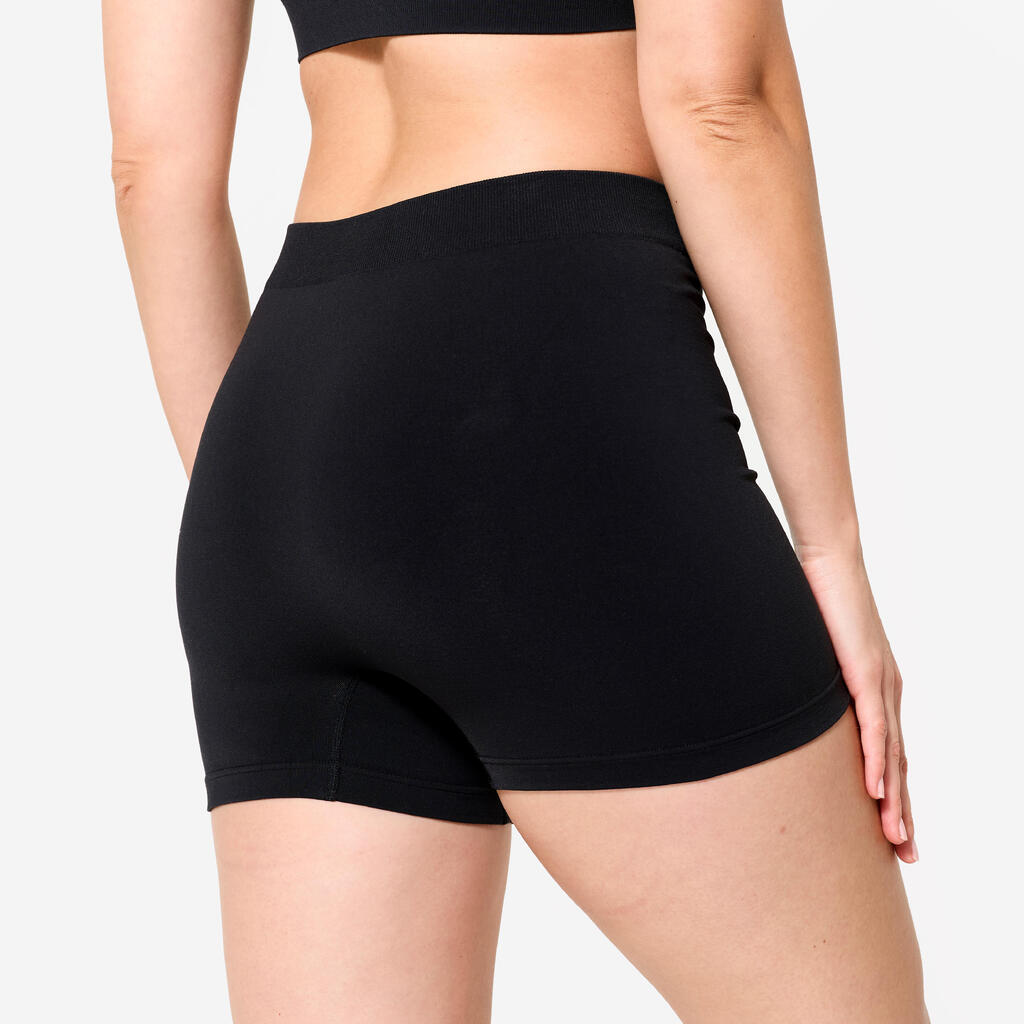 Women's High-Waisted Boxer Shorts - Beige
