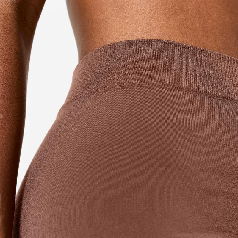 Boxer short de sport taille haute femme - marron foncé